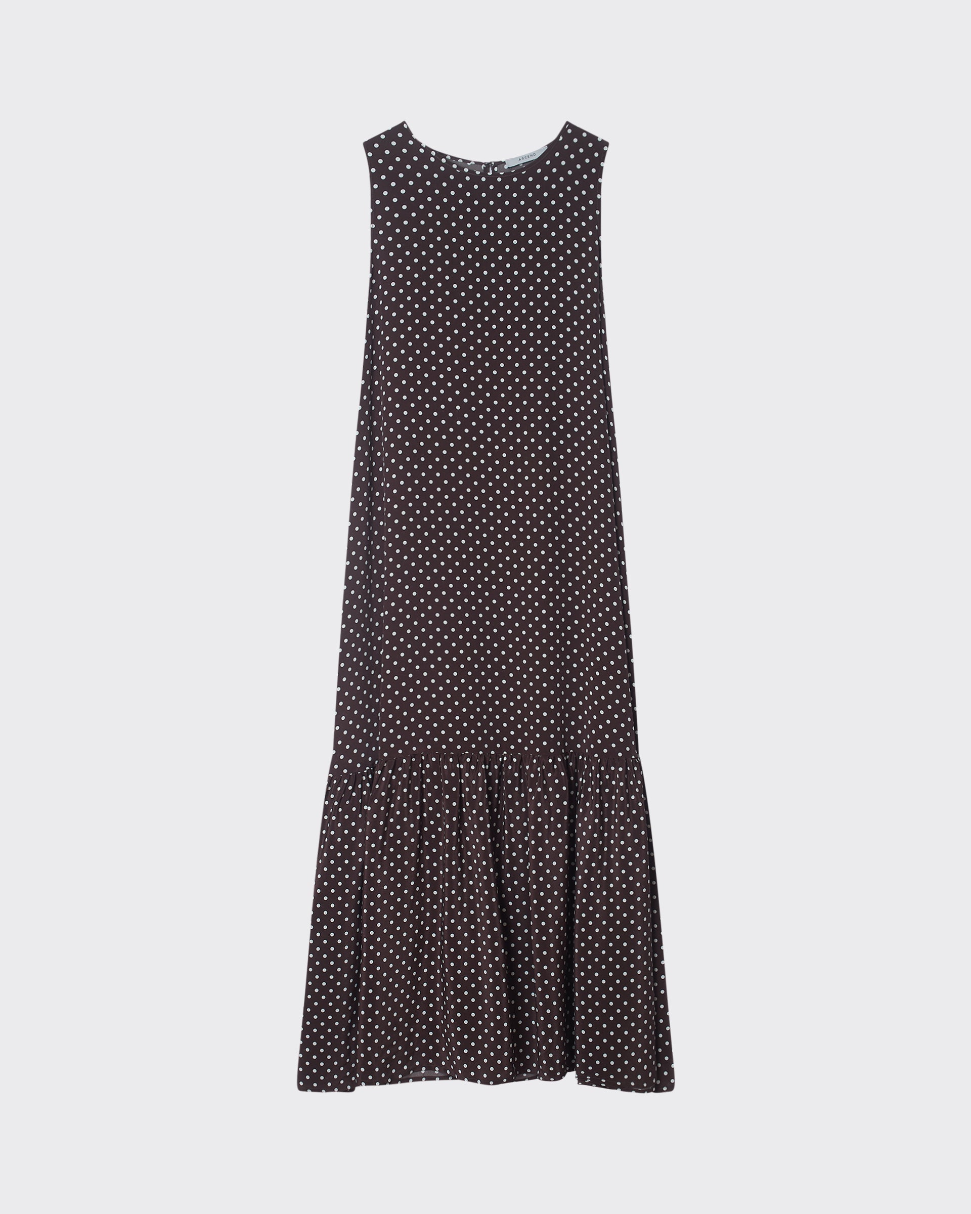 Rhea Dress Umber Brown Dot Silk Crepe