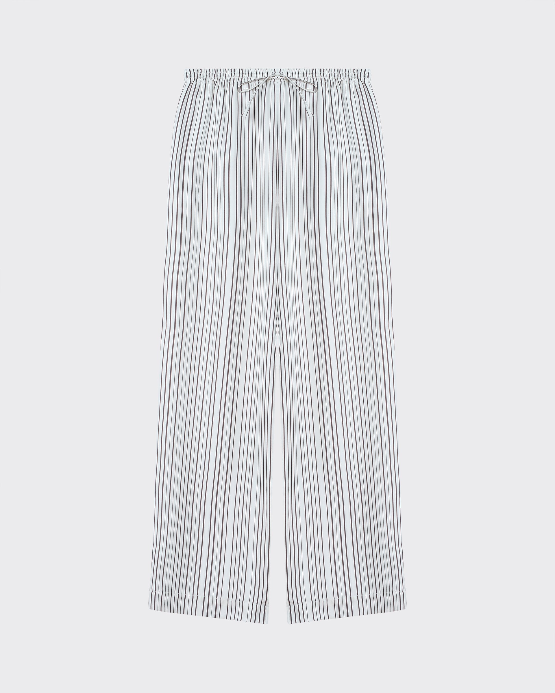 Aurelia Trouser Umber Brown Fine Stripe Silk Twill