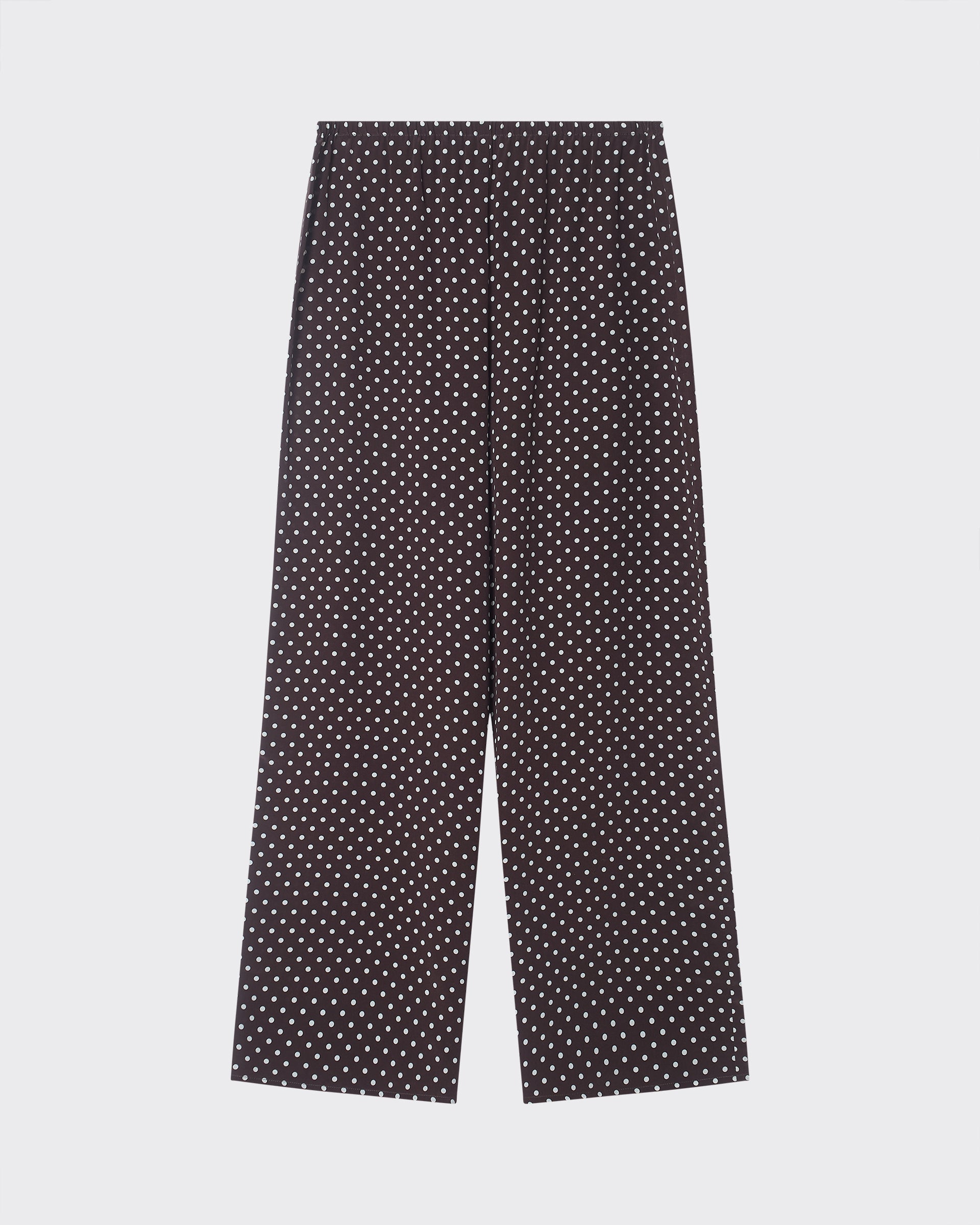 Austin Trouser Umber Brown Dot Silk Crepe