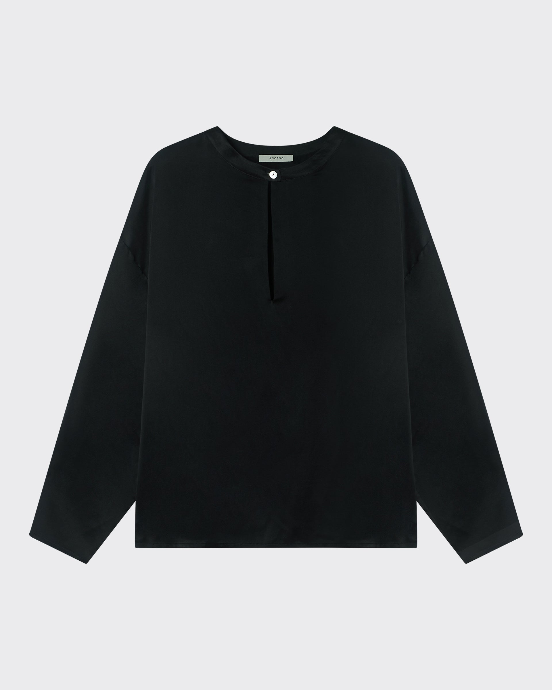 Lecco Top Black Silk Charmeuse