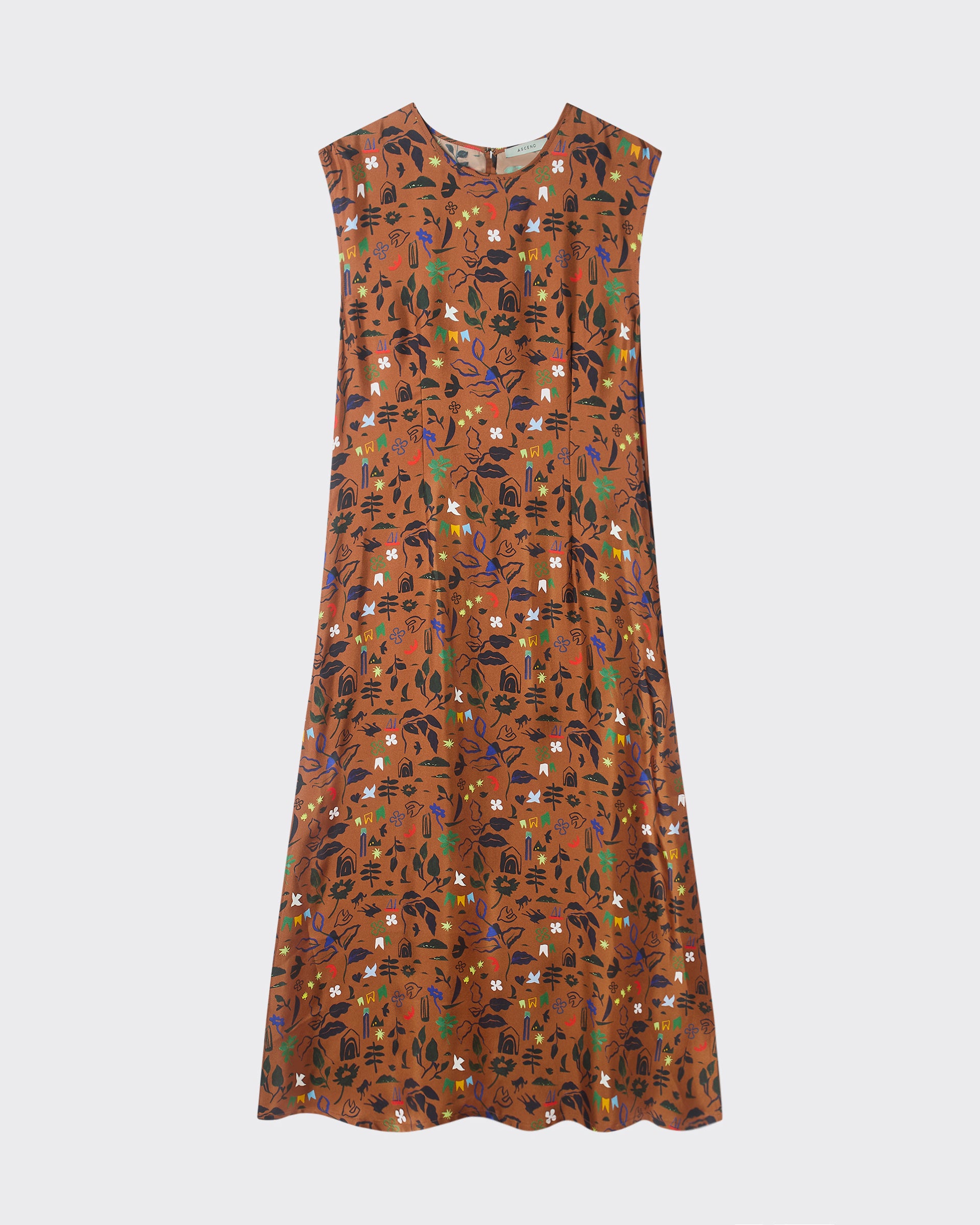 Turin Dress Surreal Silhouette Bronze Silk Twill
