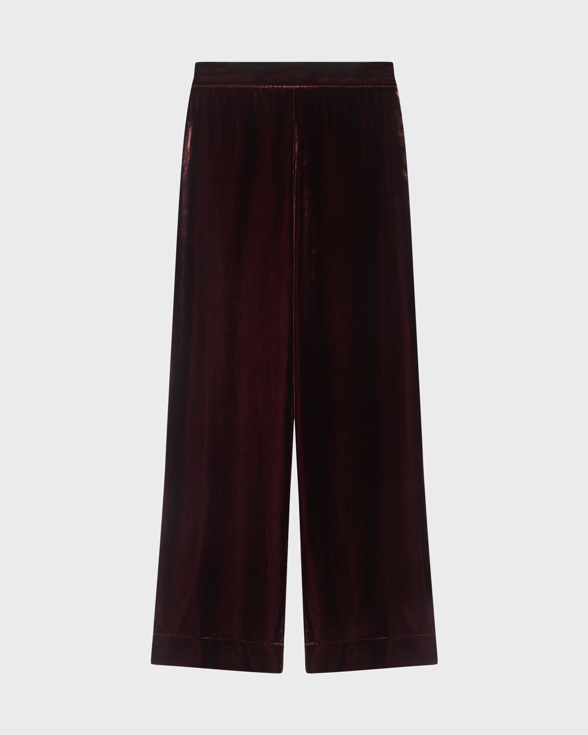 London Trouser Maroon Viscose Velvet