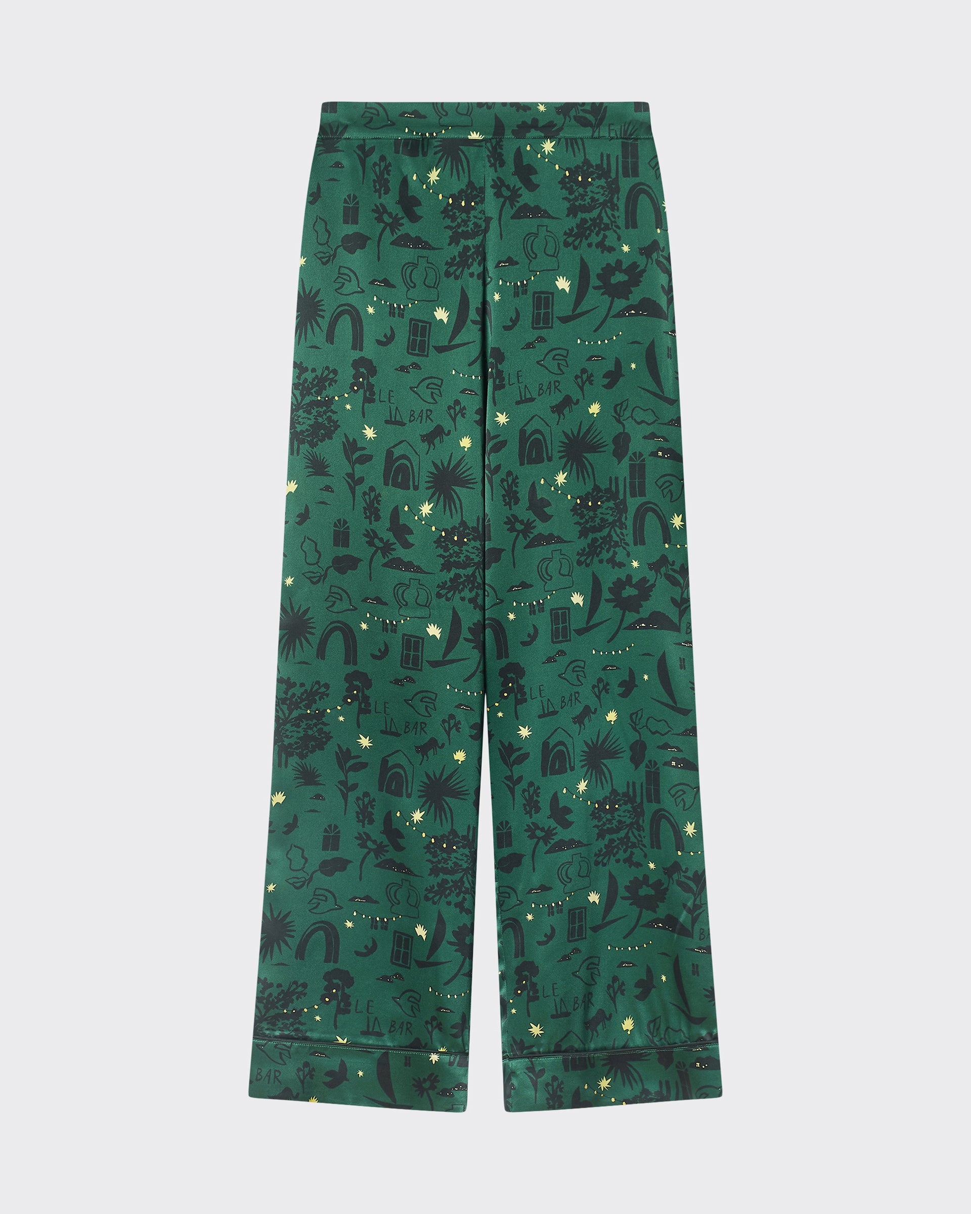 London Trouser Nightstar Green Silk Charmeuse