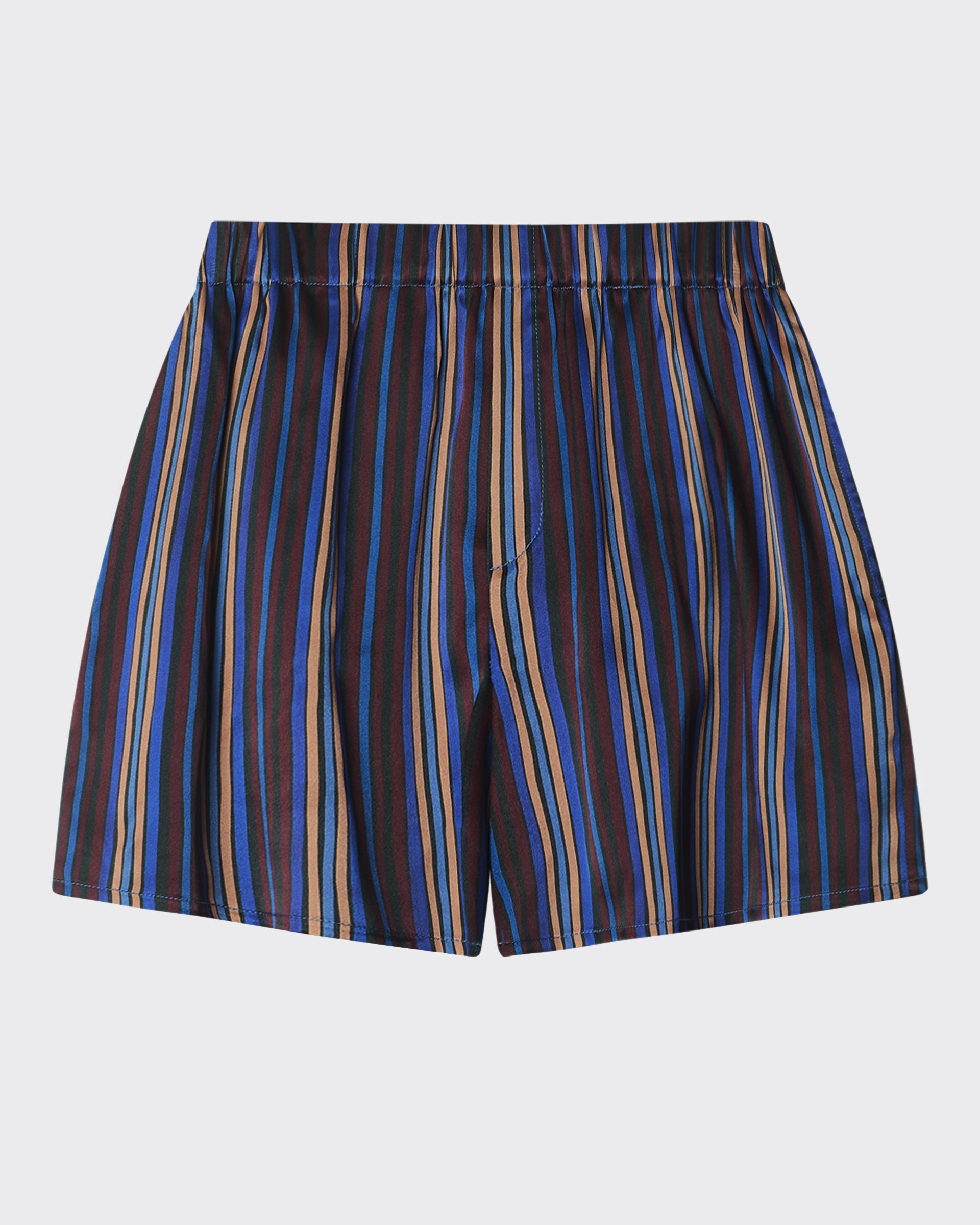 Franca Short Painted Stripe Blue Silk Charmeuse