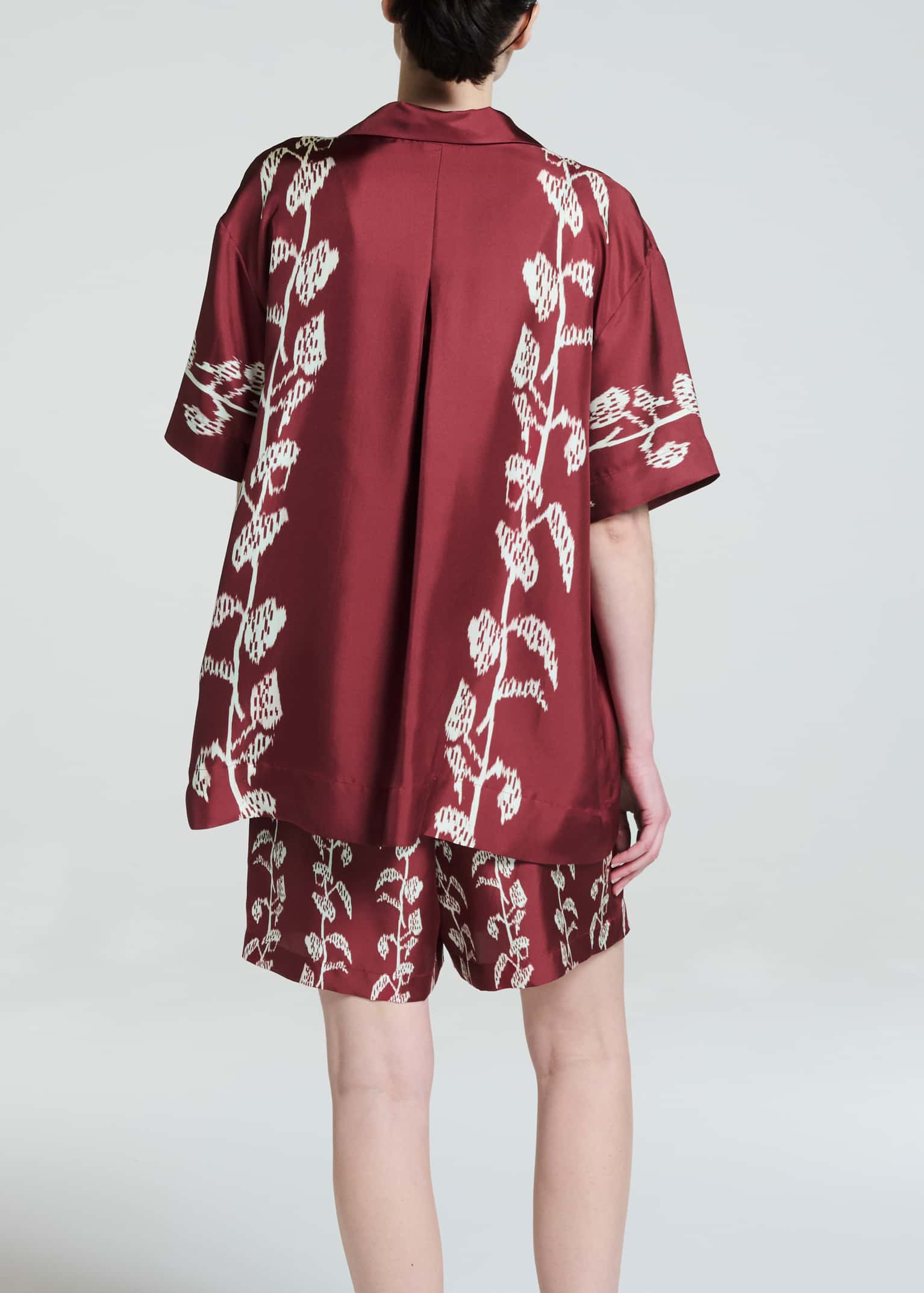 Montauk Shirt Burgundy Vine Silk Twill