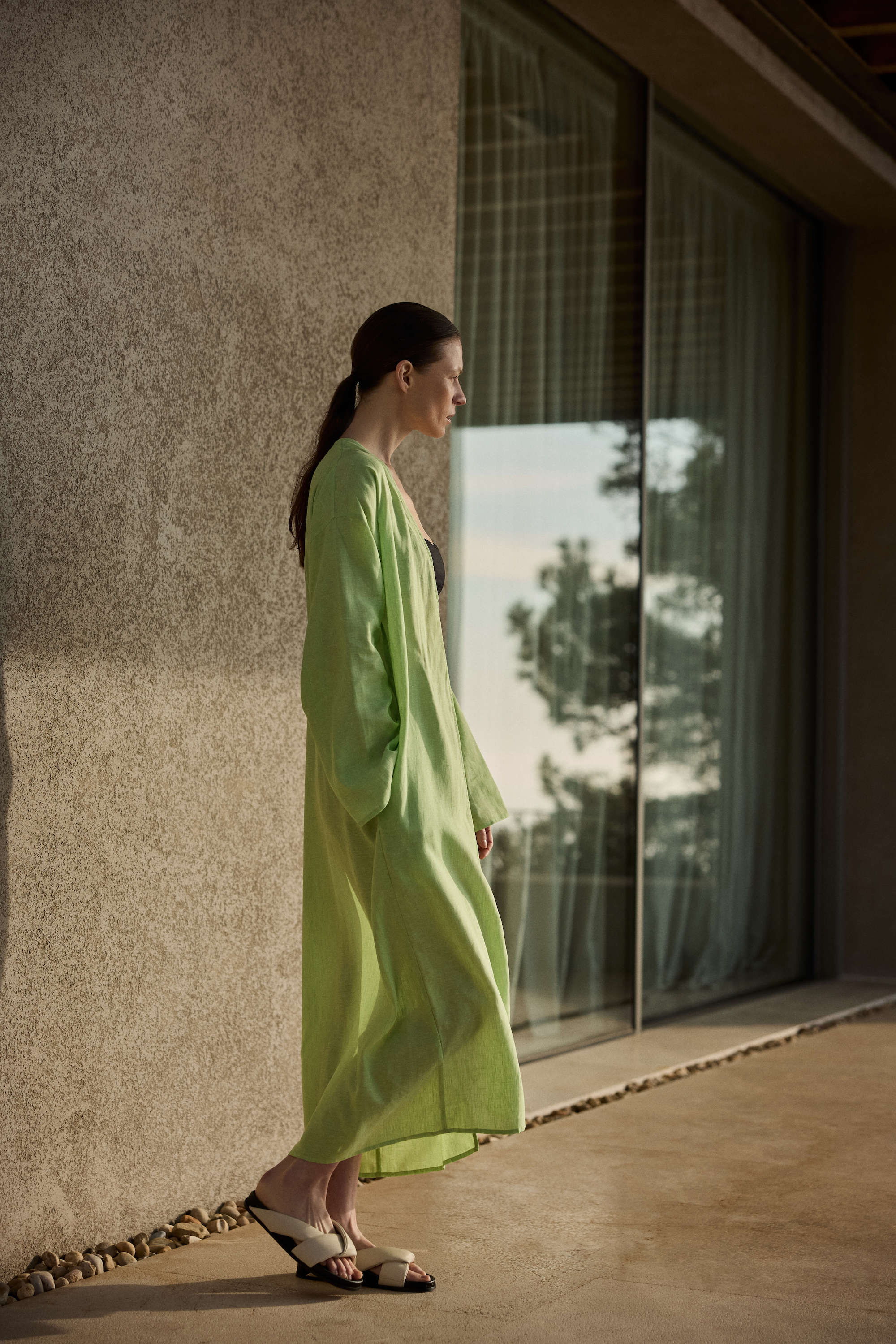 Lorenzo Robe Citrus Green Linen