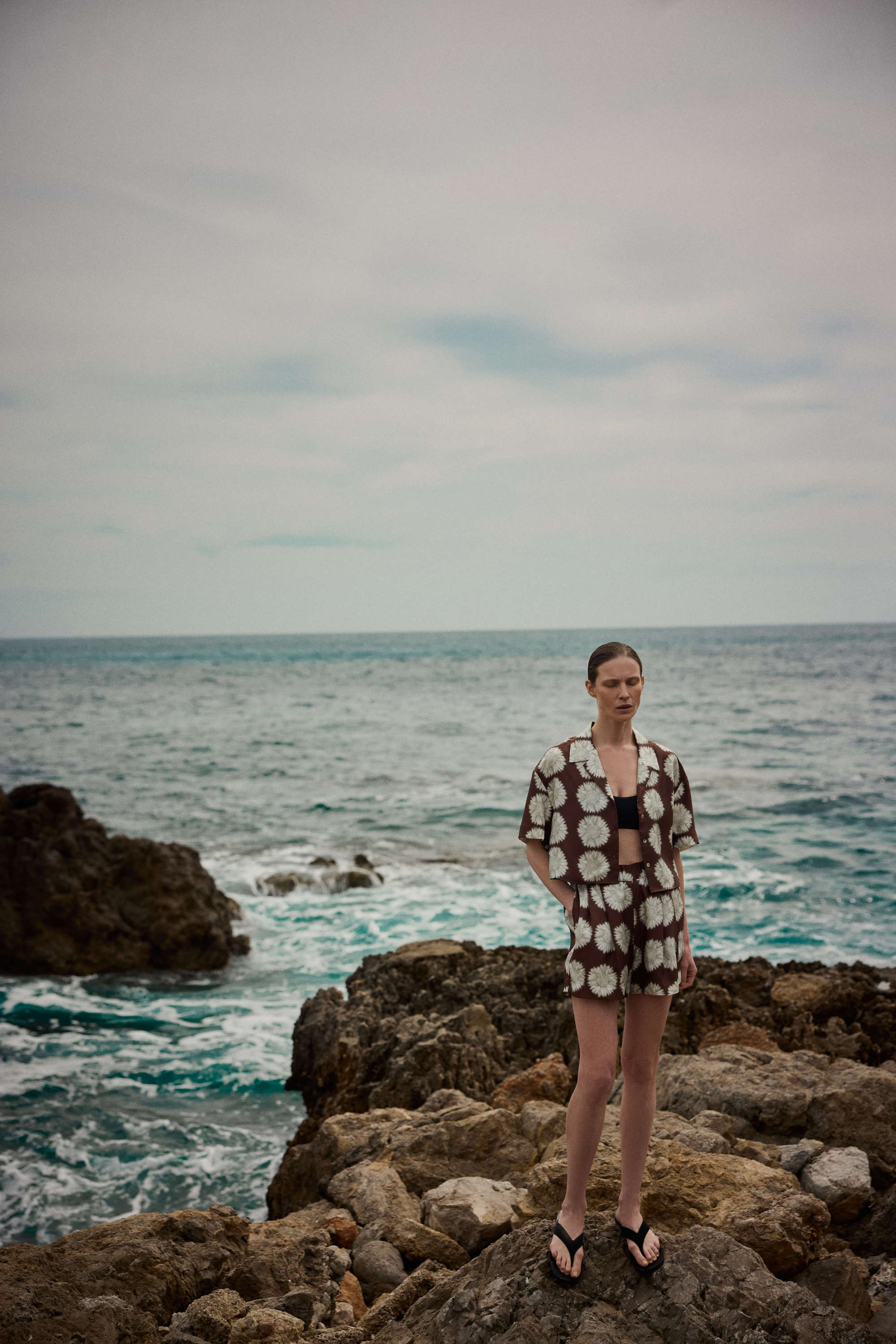 Zurich Short Sunflower Mahogany Silk Twill