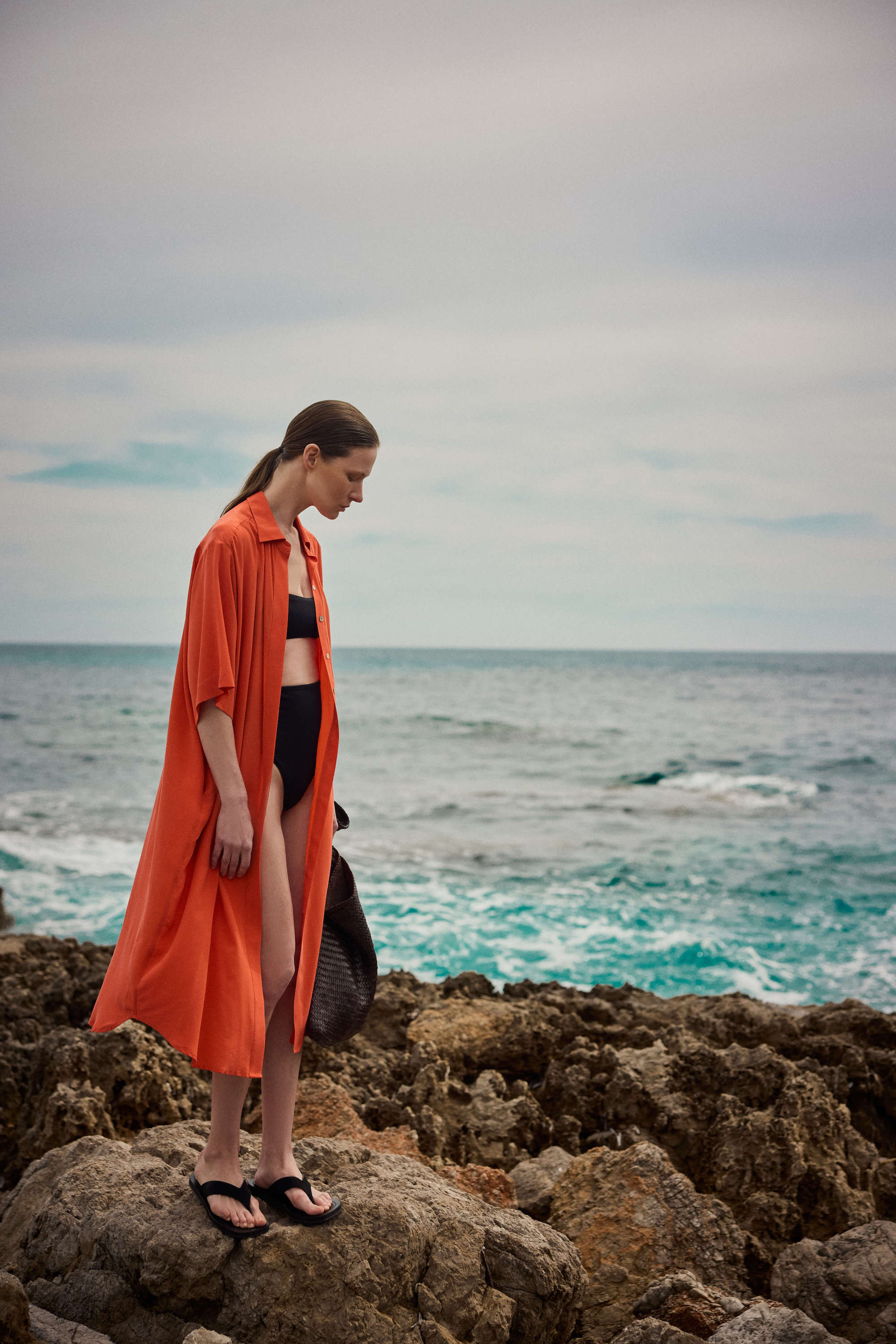 Catania Dress Coral Red Silk Crepe