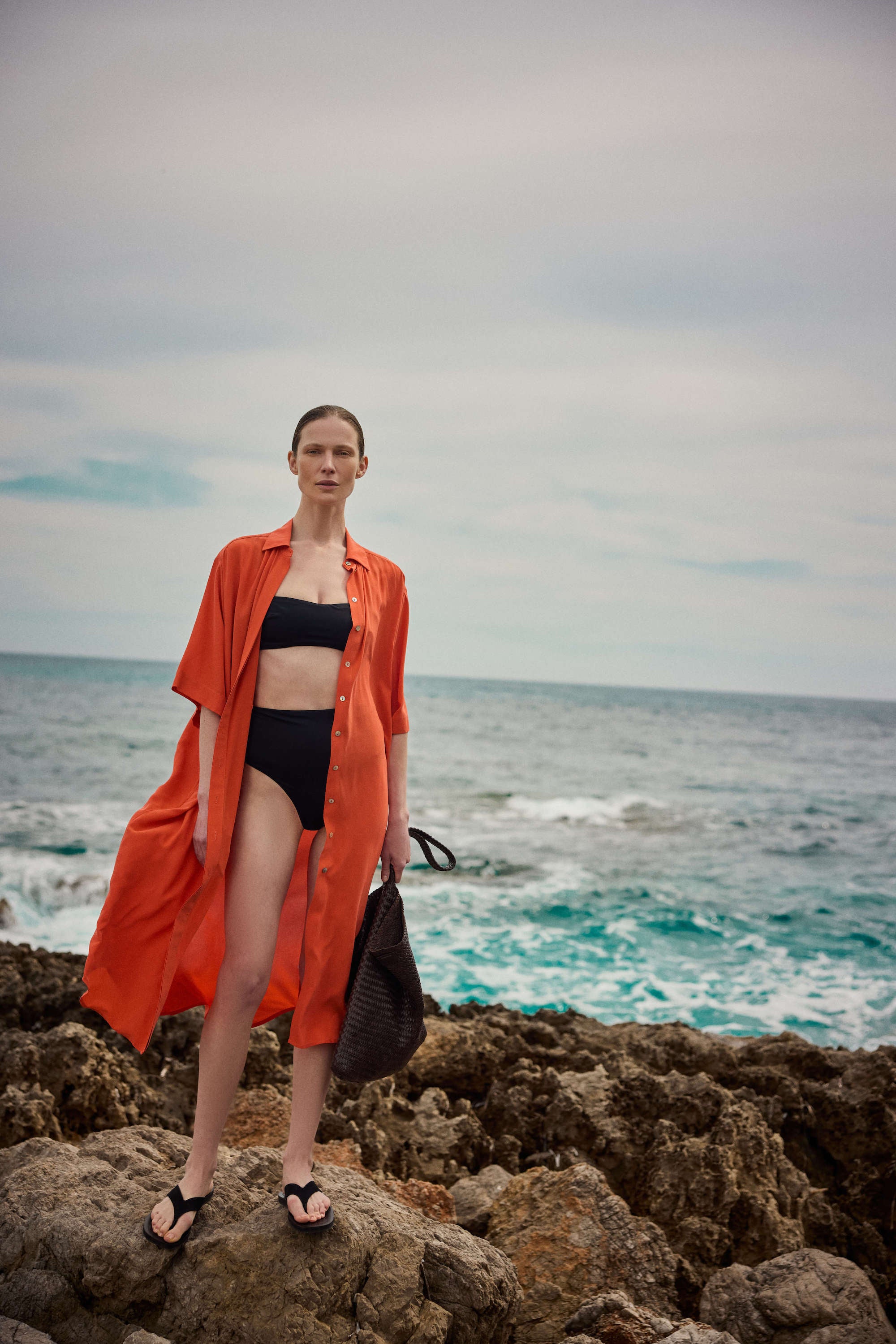 Catania Dress Coral Red Silk Crepe