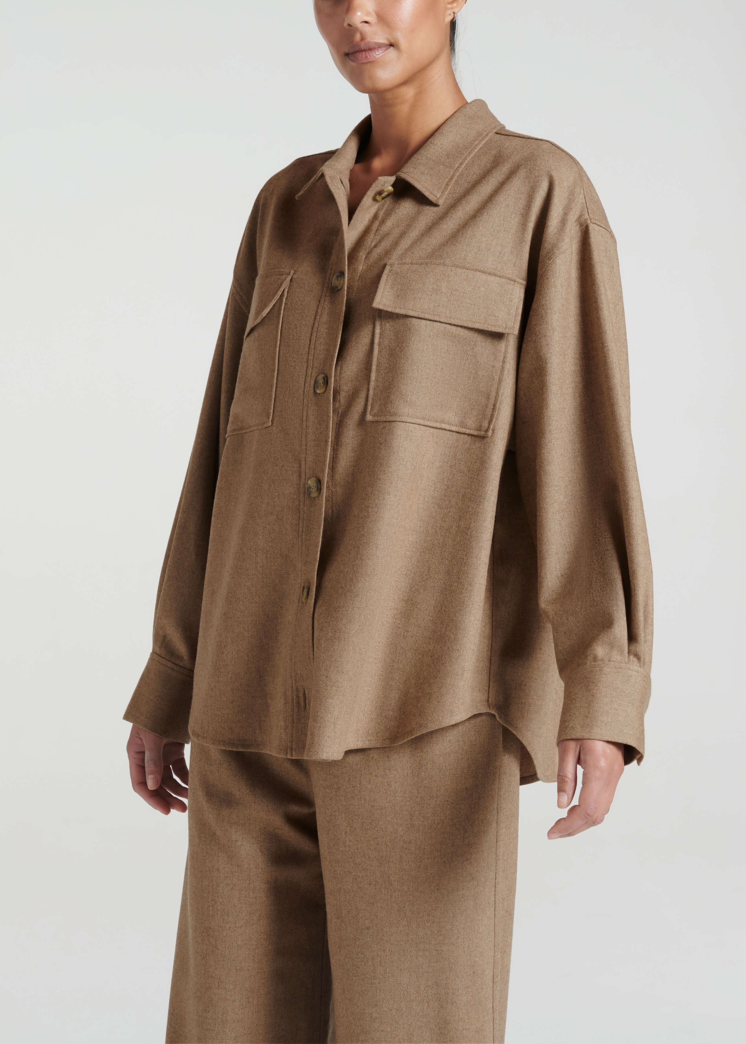 Berlin Shirt Camel Wool Flannel