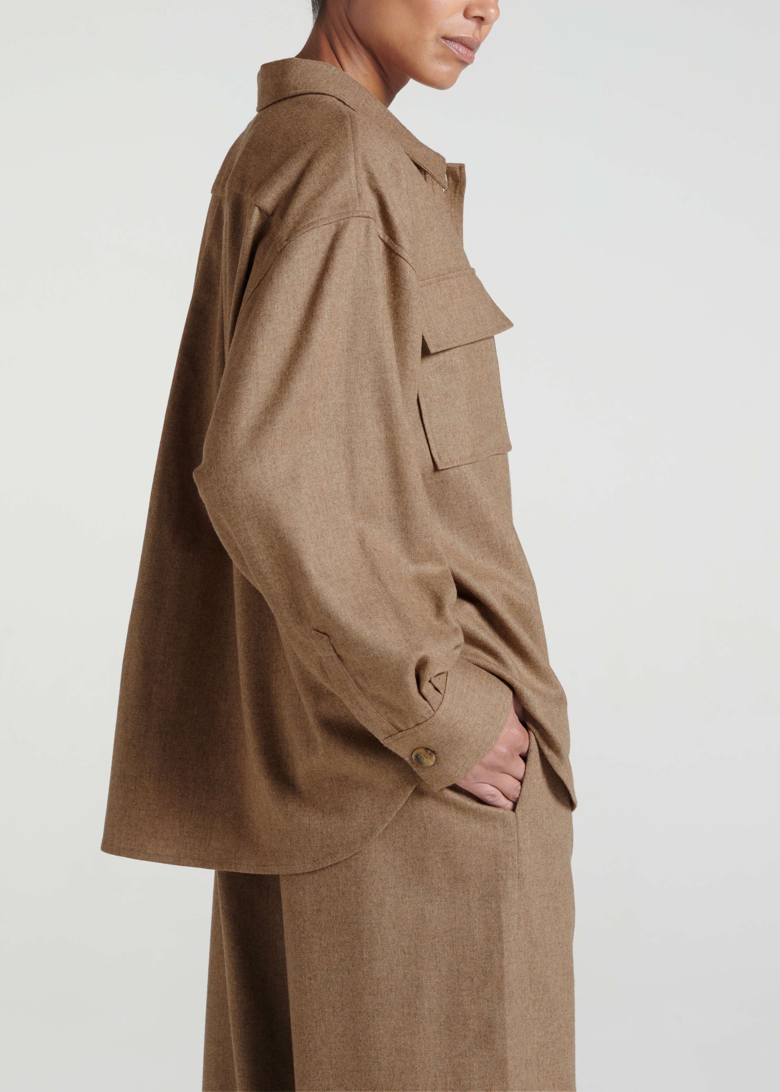 Berlin Shirt Camel Wool Flannel