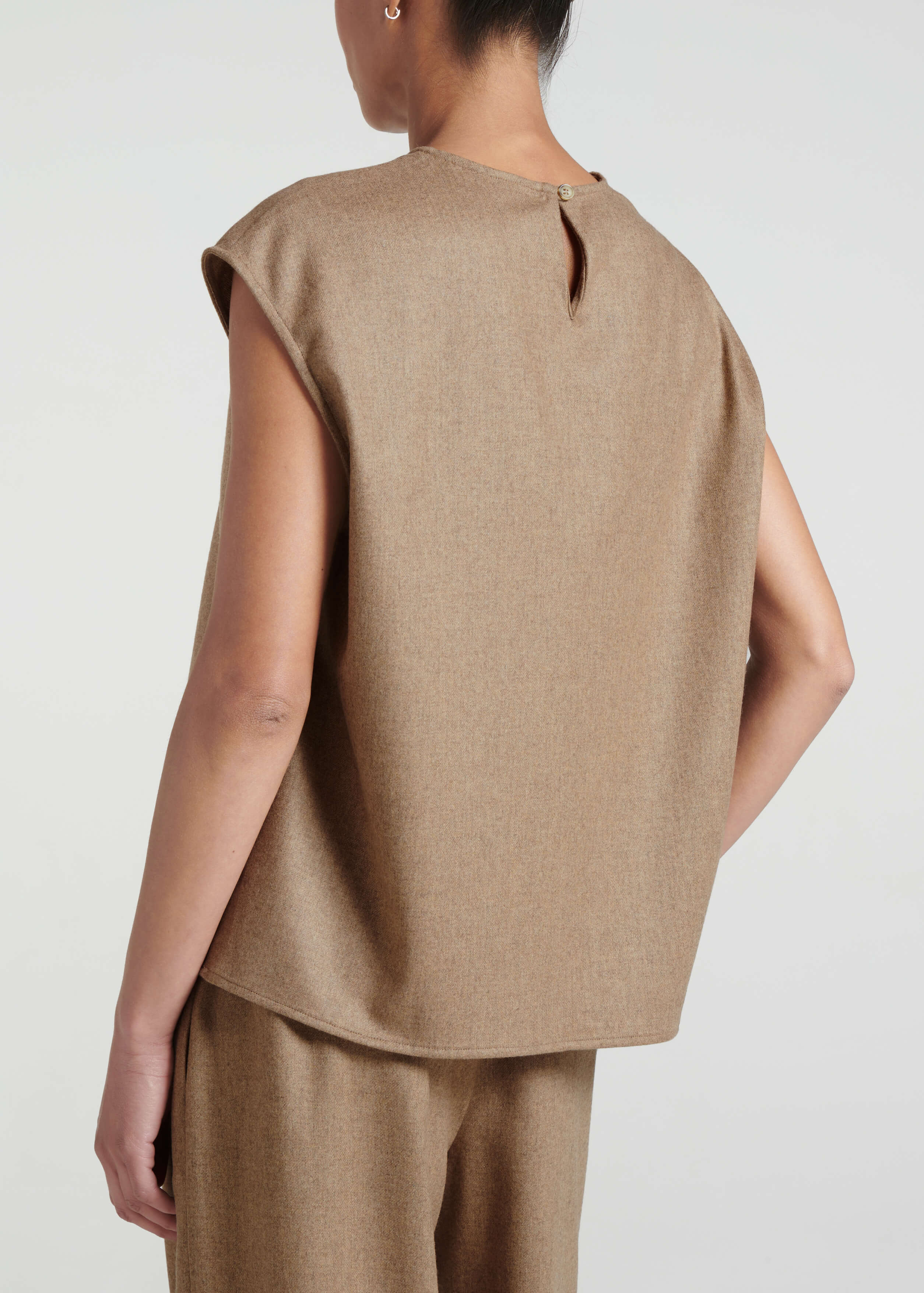 Dasha Top Camel Wool Flannel