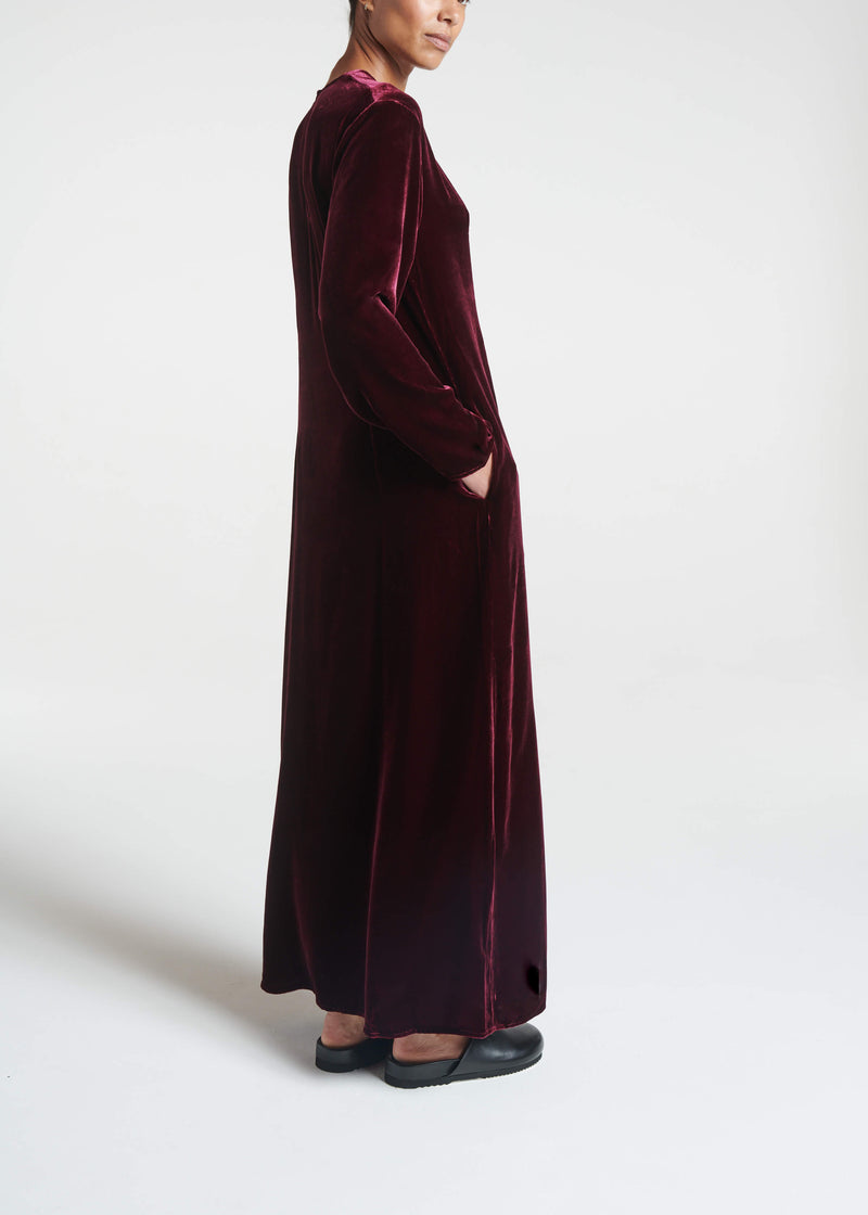 Jody Dress Mulberry Silk Velvet