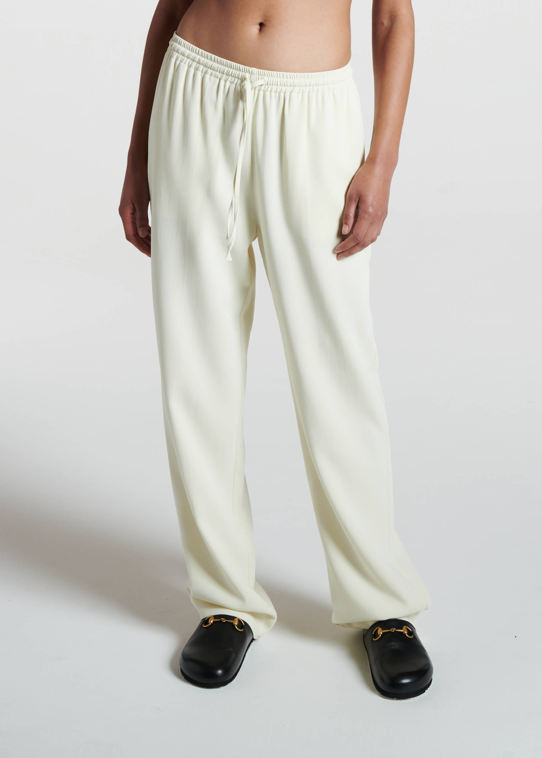 Aurelia Trouser Ecru Textured Viscose Crepe