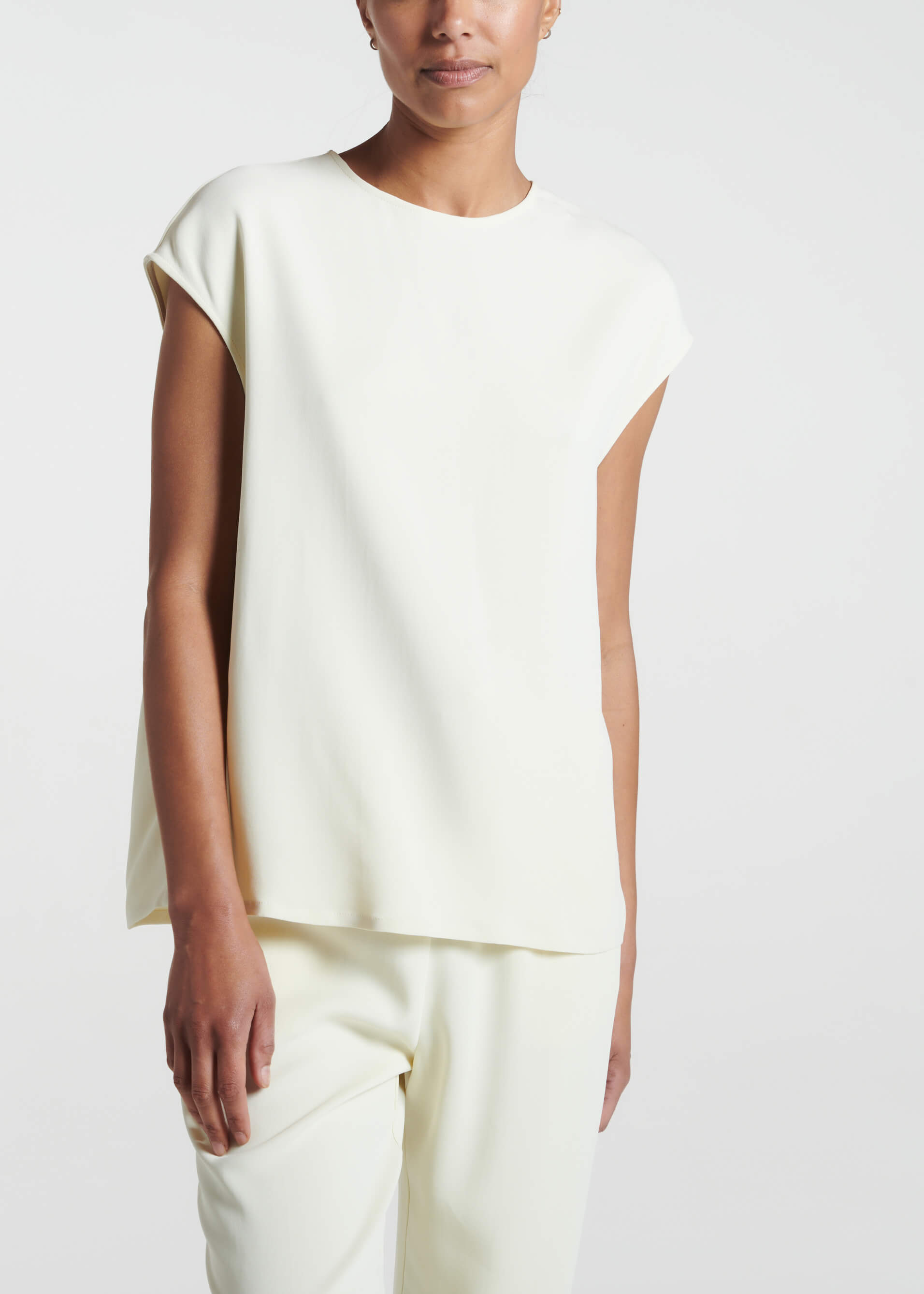 Dasha Top Ecru Textured Viscose Crepe