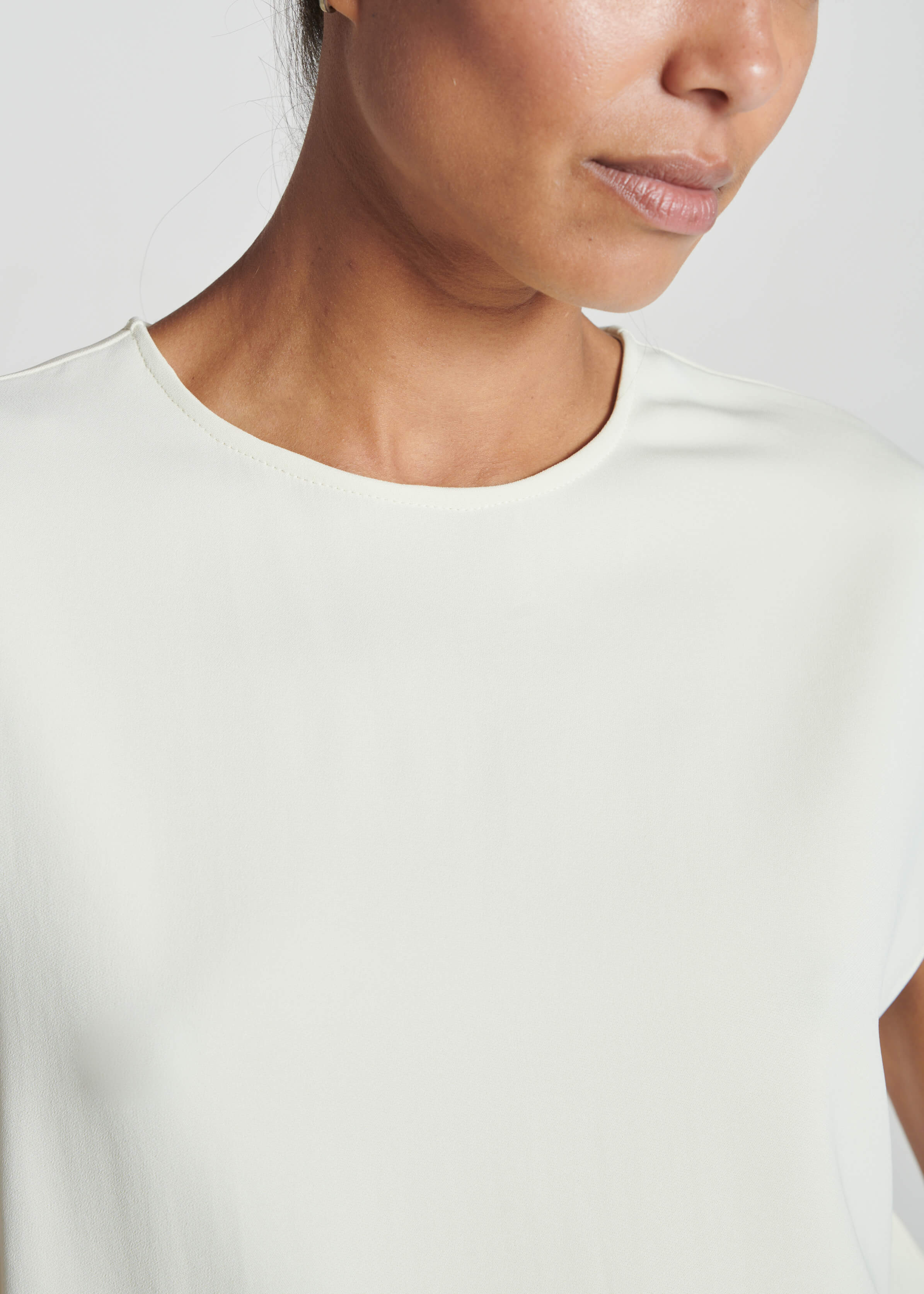 Dasha Top Ecru Textured Viscose Crepe