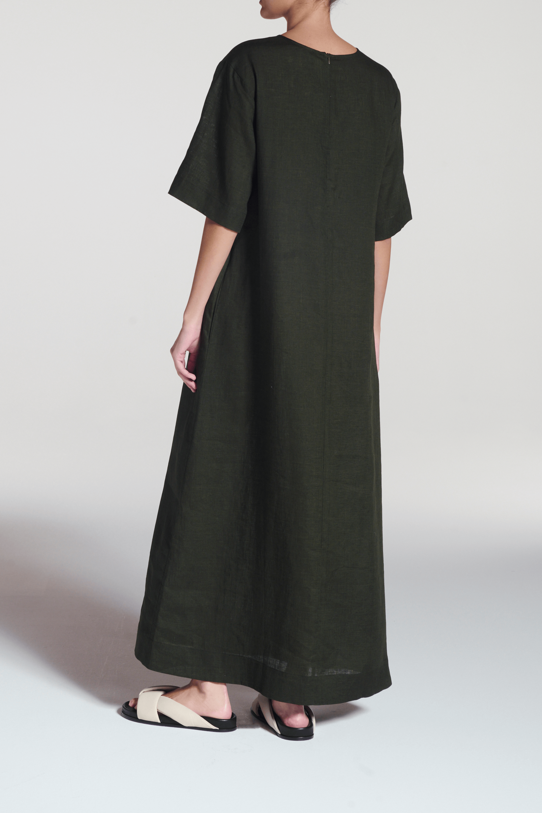Mina Dress Sea Moss Green Linen