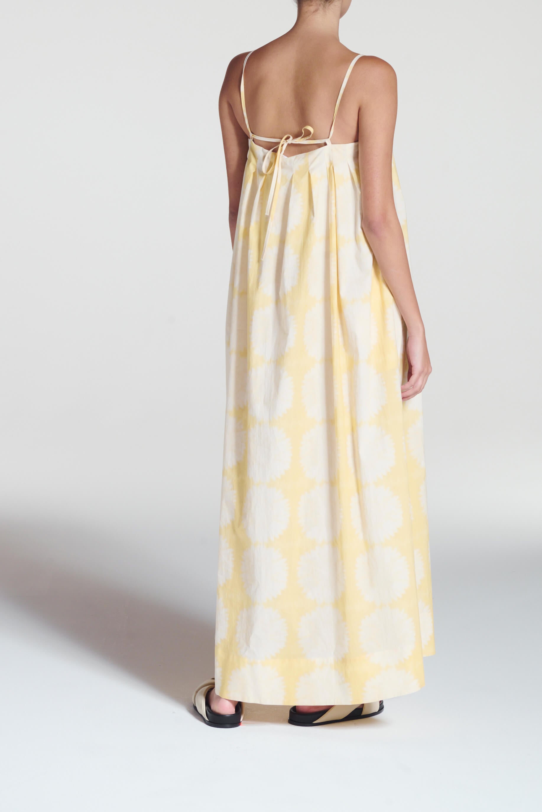 Heather Dress Abstract Sunflower Lemon Cotton