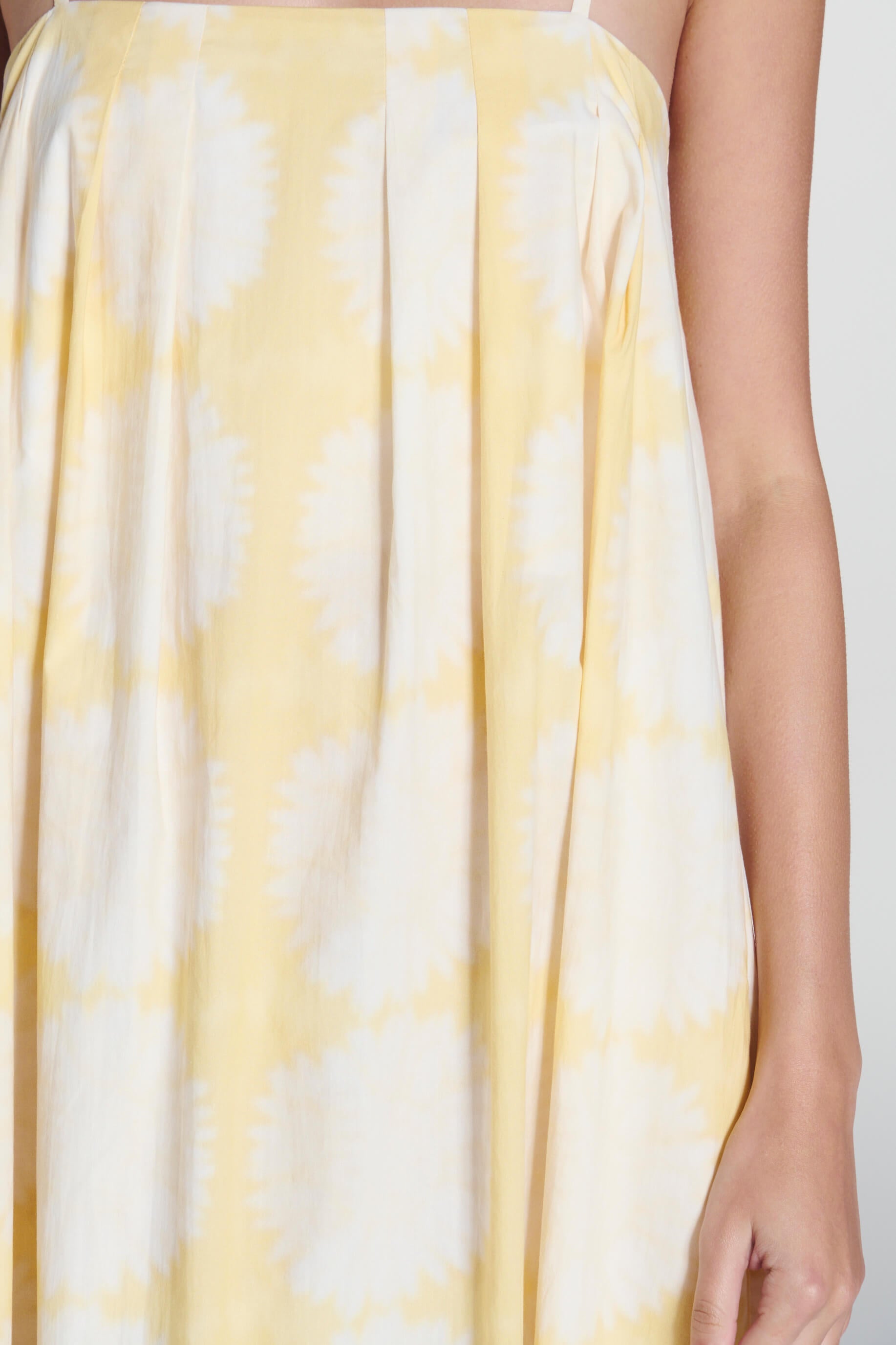 Heather Dress Abstract Sunflower Lemon Cotton