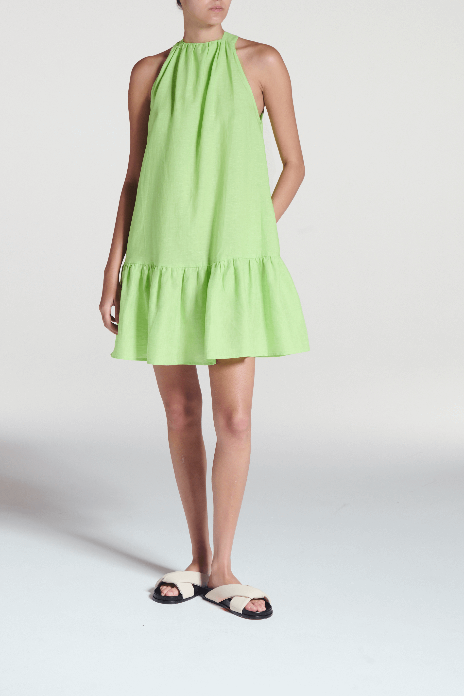 Adana Dress Citrus Green Linen