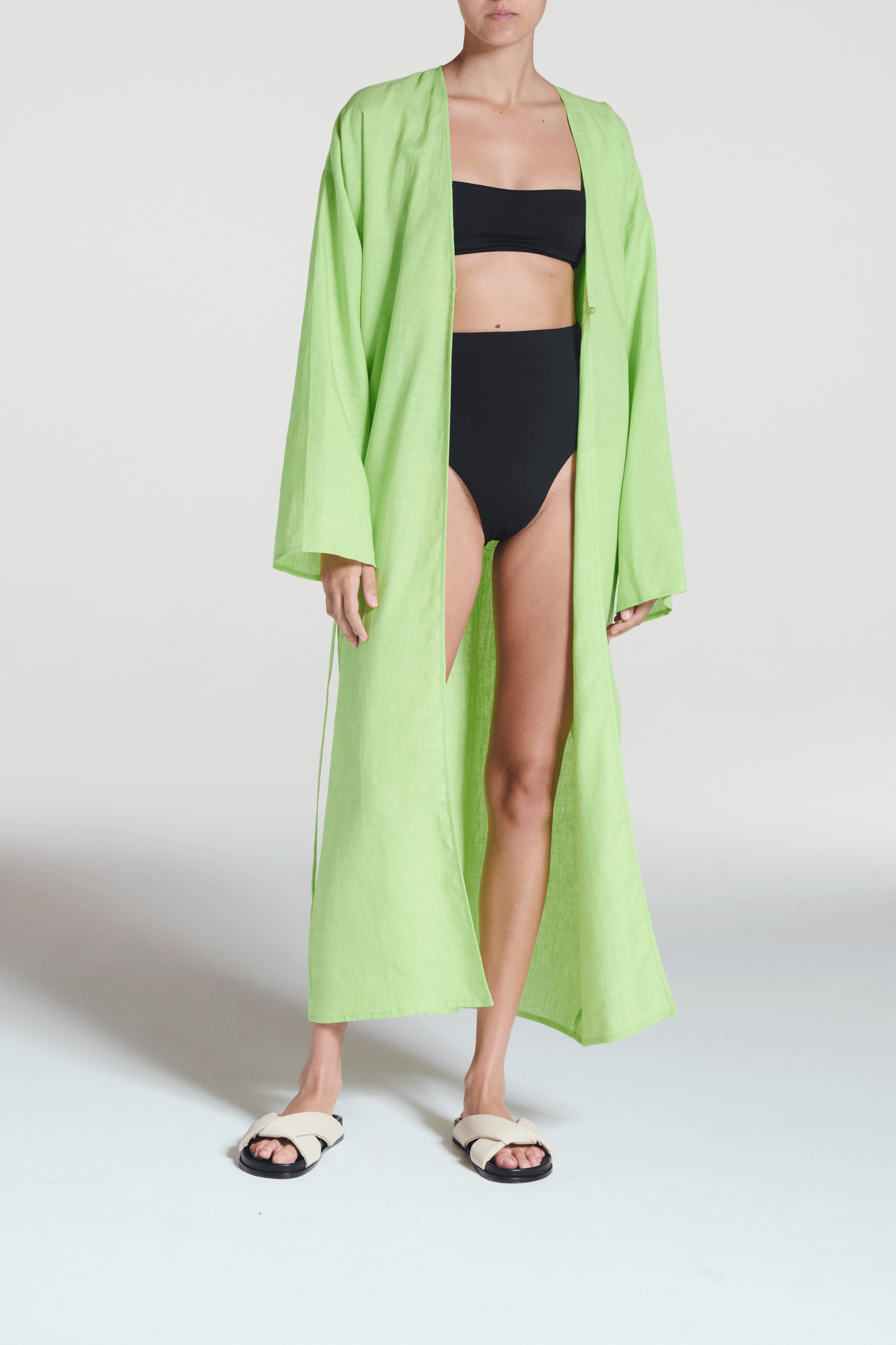 Lorenzo Robe Citrus Green Linen