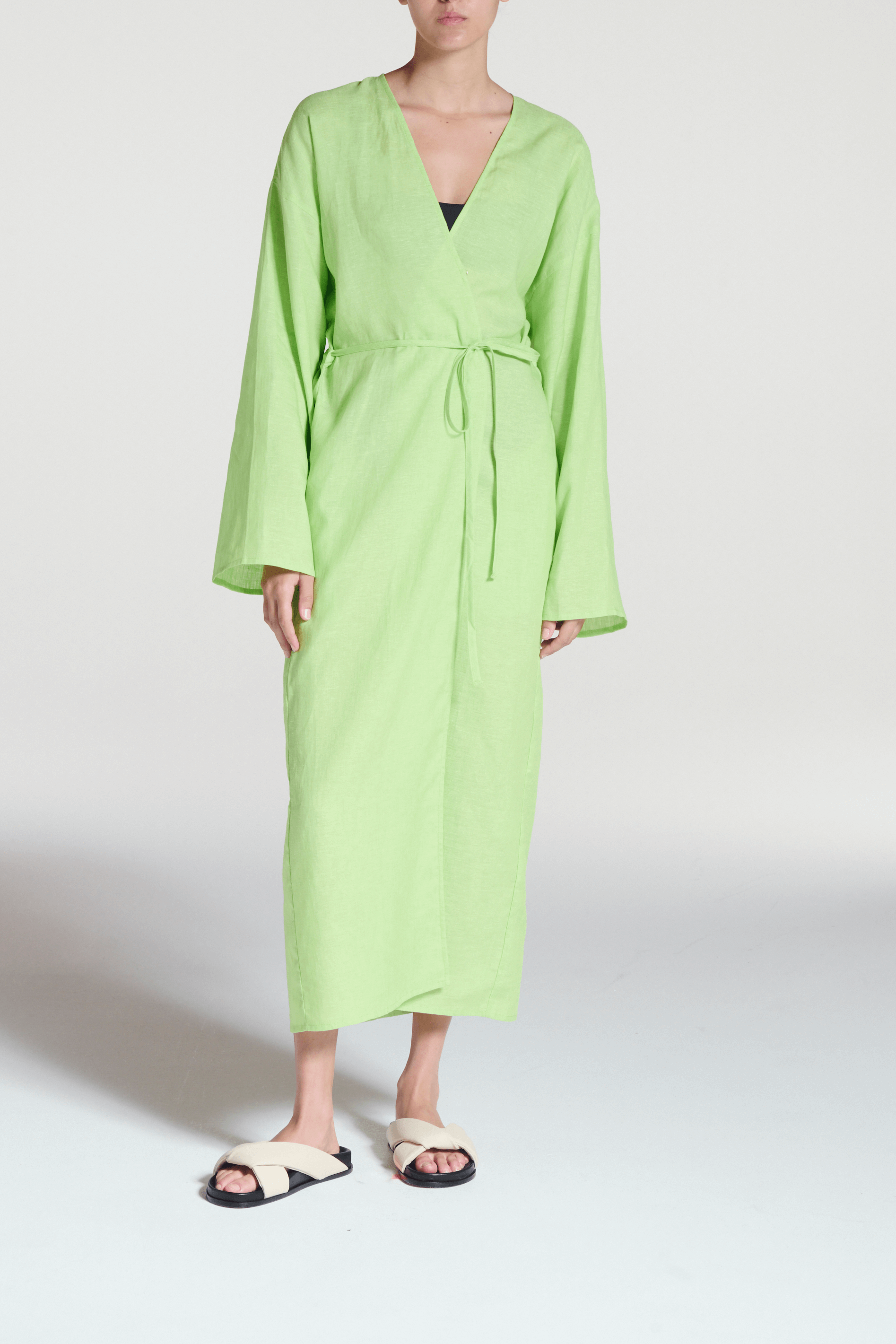 Lorenzo Robe Citrus Green Linen