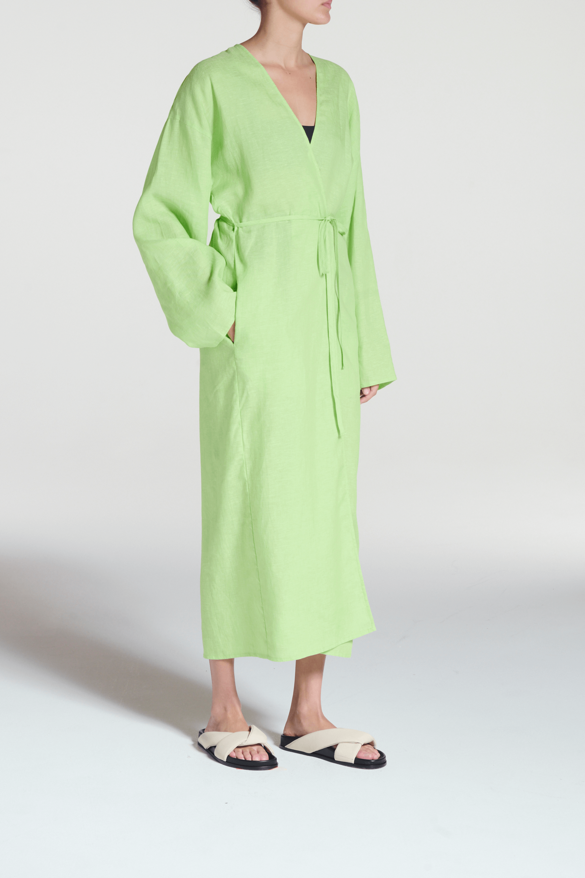 Lorenzo Robe Citrus Green Linen