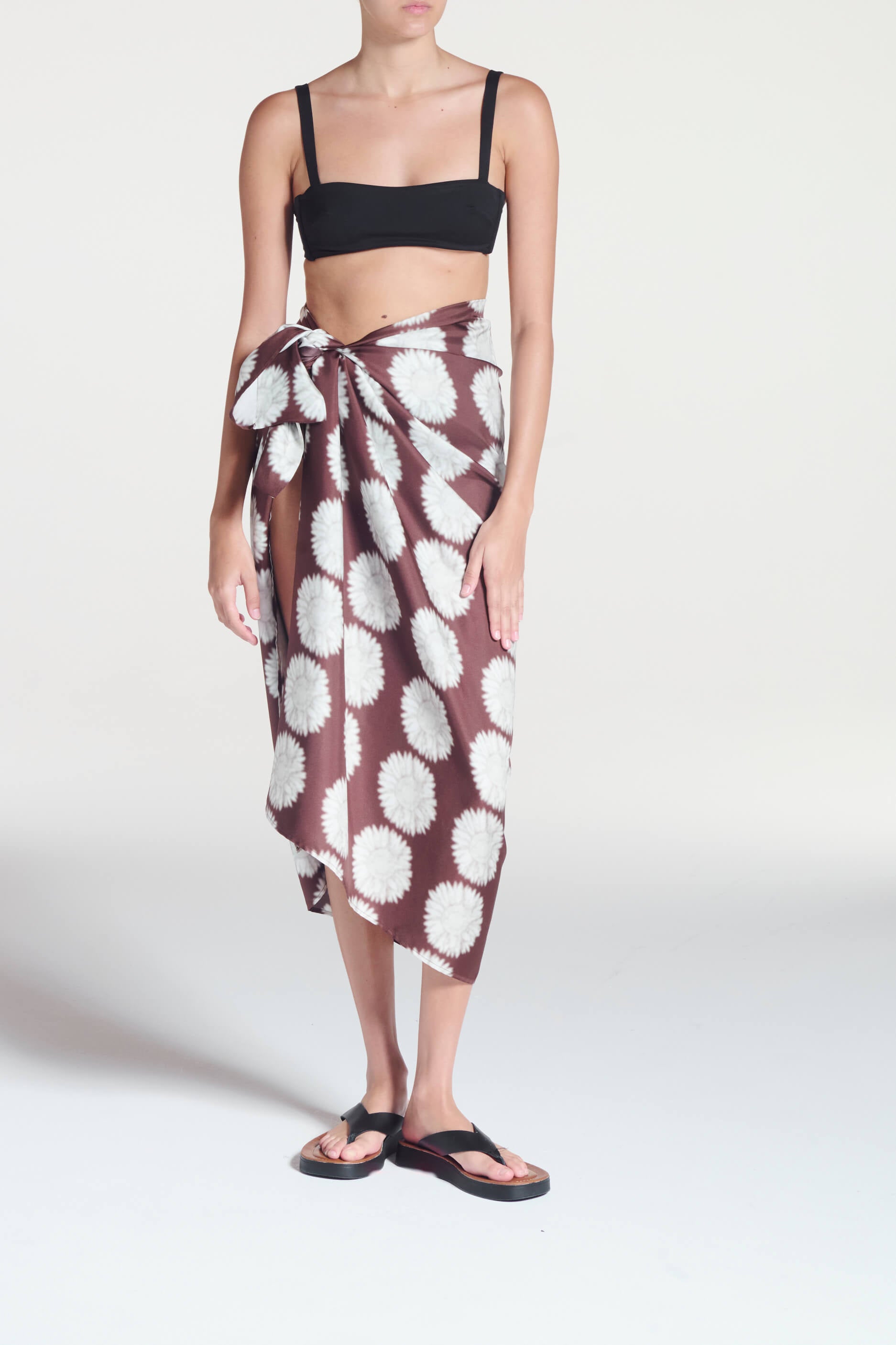 Sarong Sunflower Mahogany Silk Twill