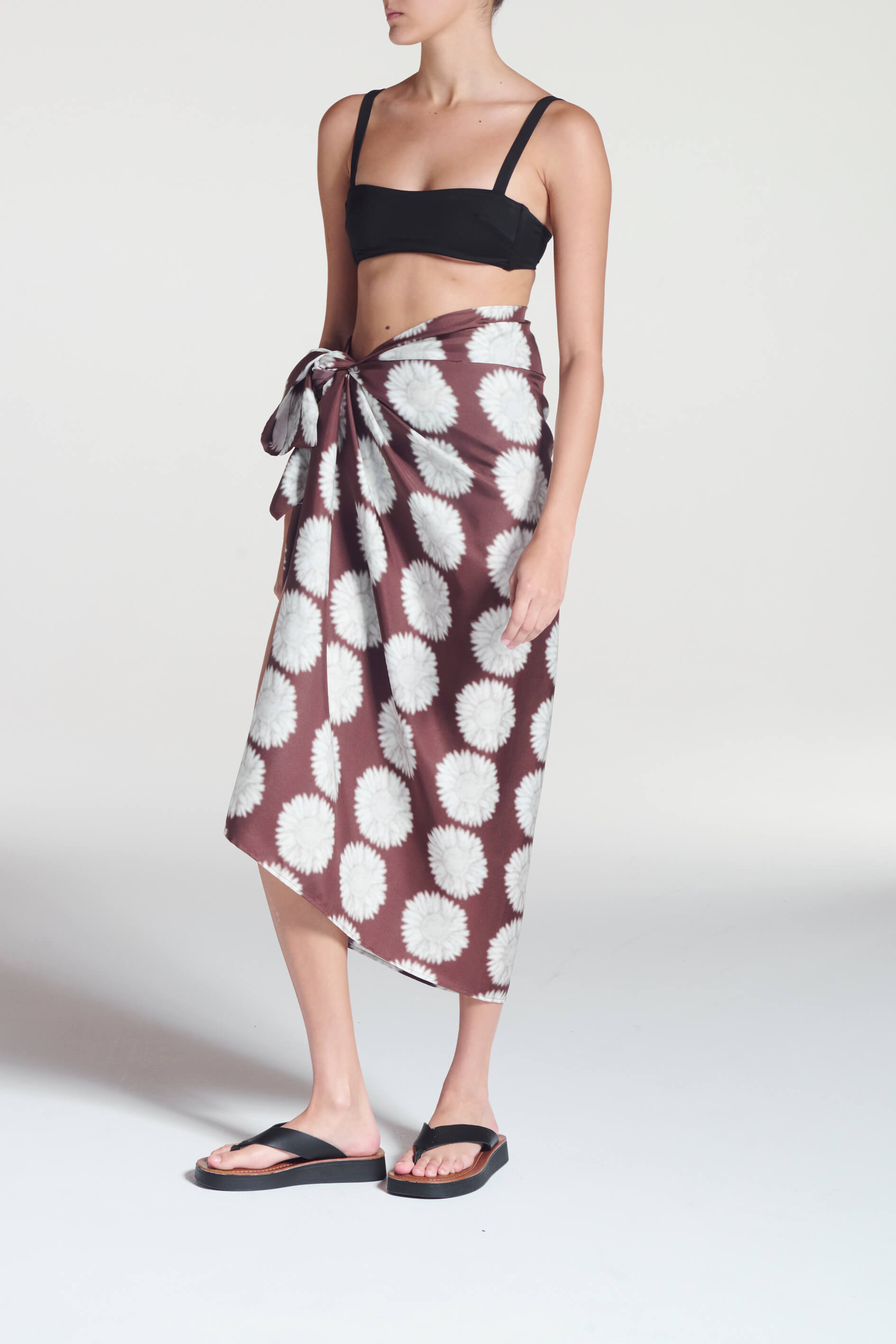 Sarong Sunflower Mahogany Silk Twill