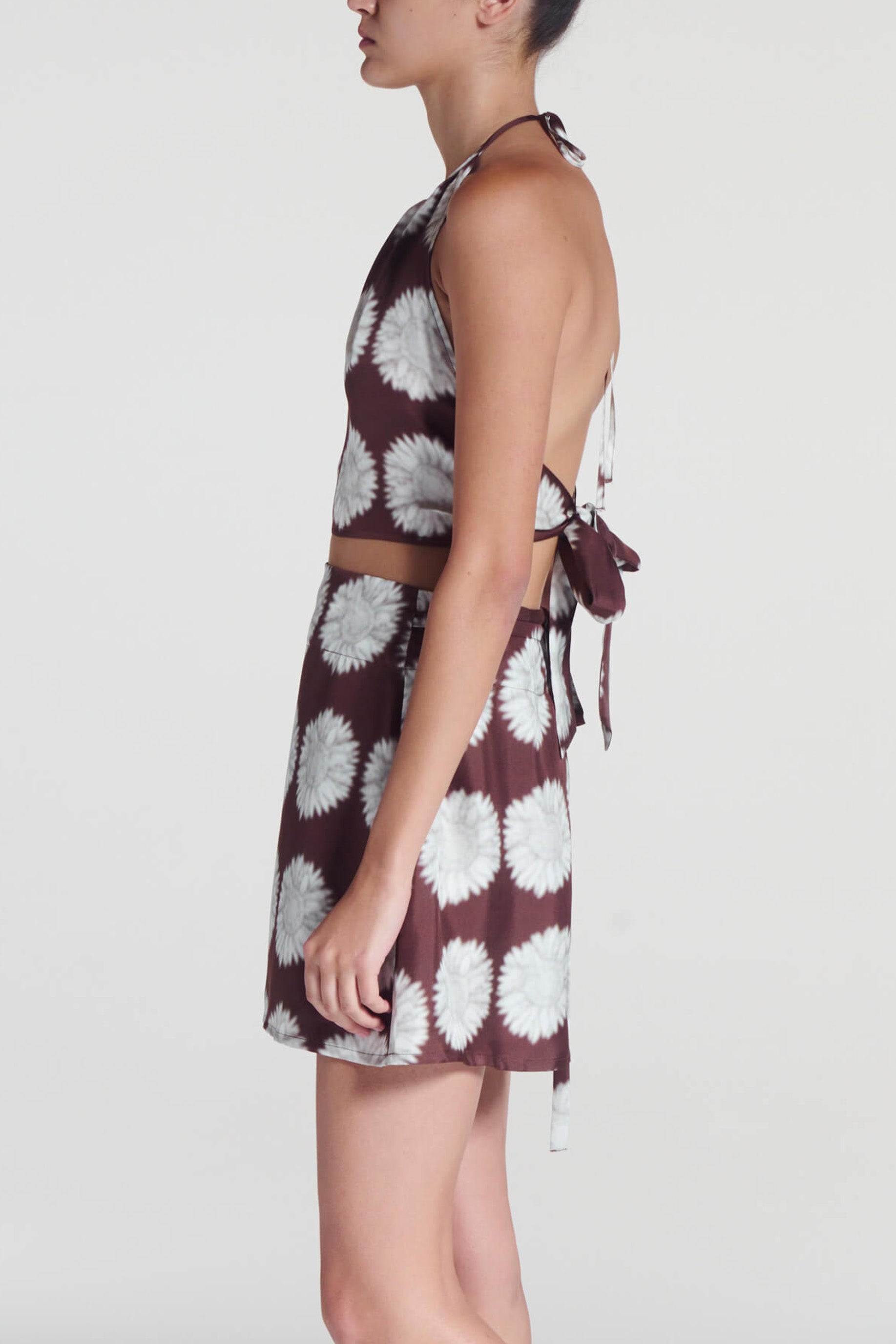 Bello Top Sunflower Mahogany Silk Twill