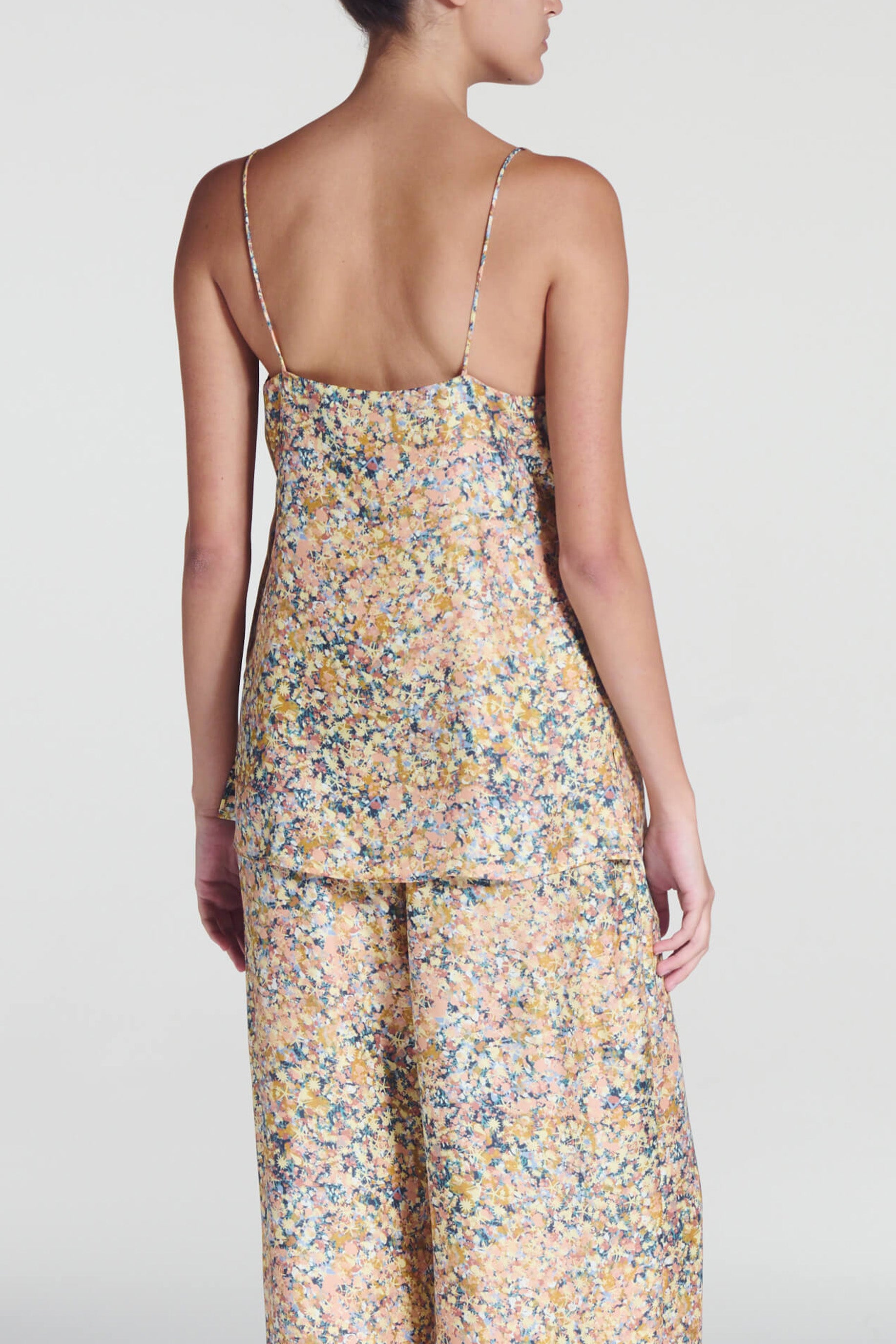 Tulum Top Beachscape Tan Silk Twill