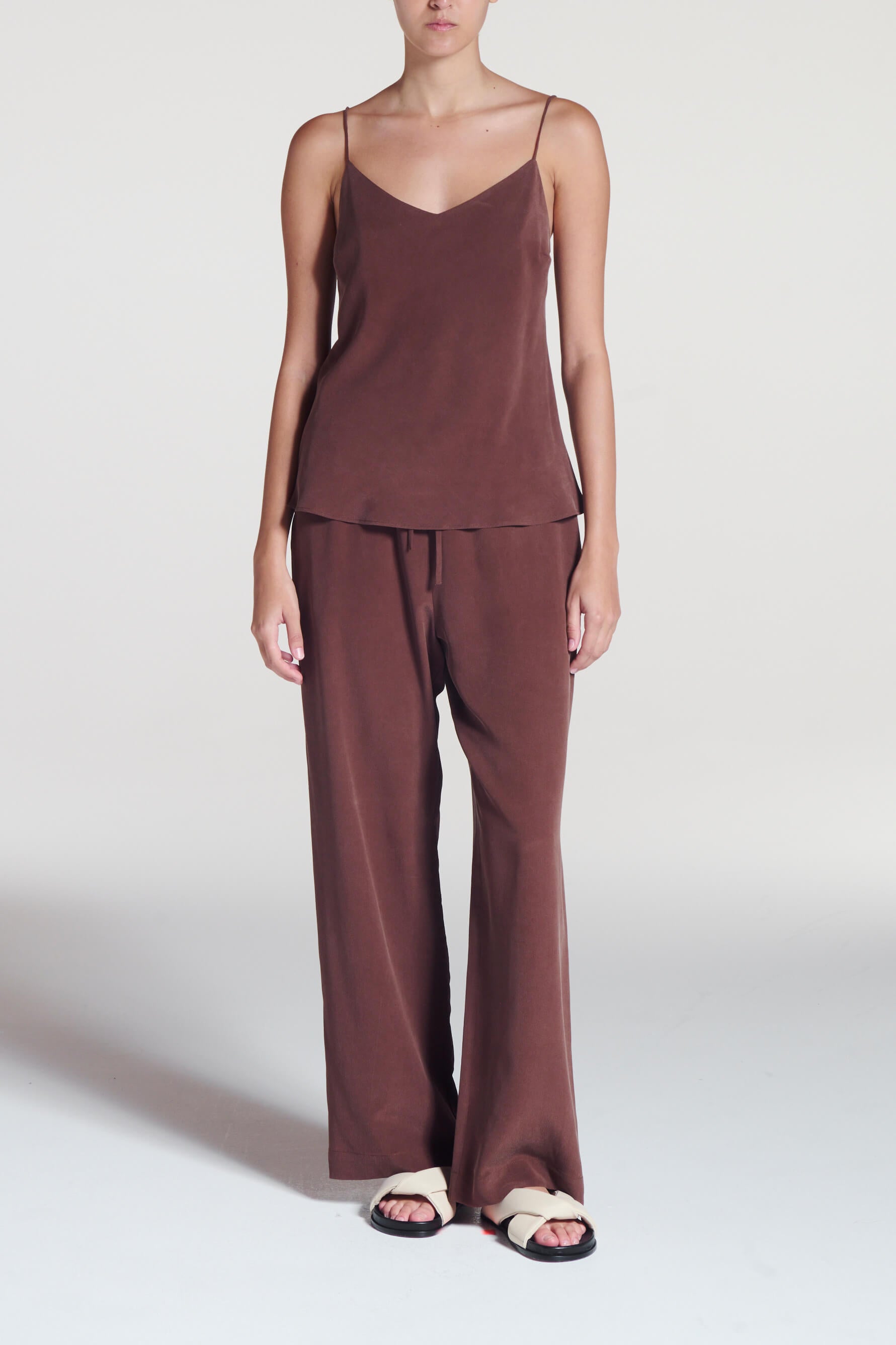 Aurelia Trouser Mahogany Silk Crepe
