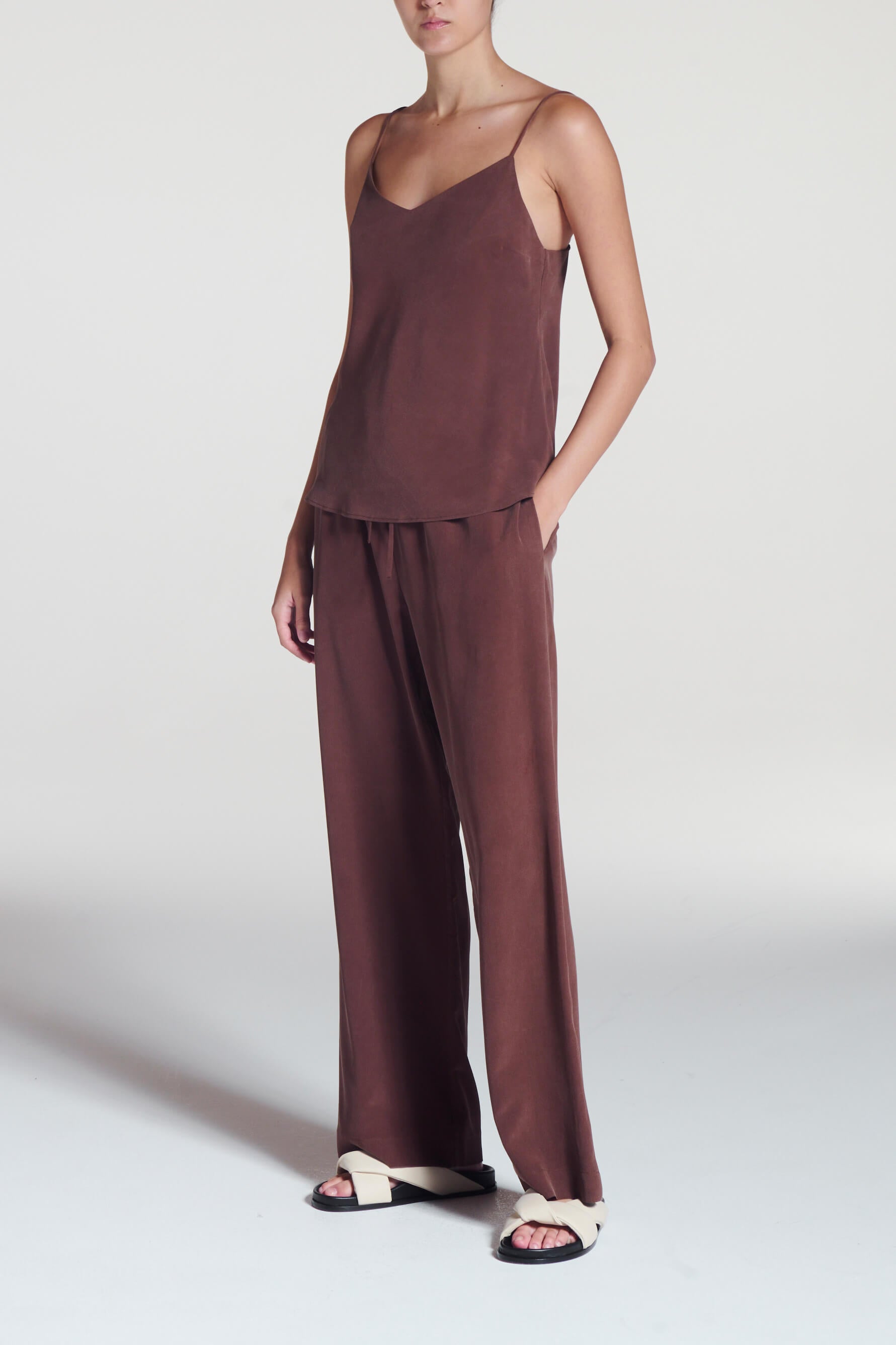 Milos Top Mahogany Silk Crepe