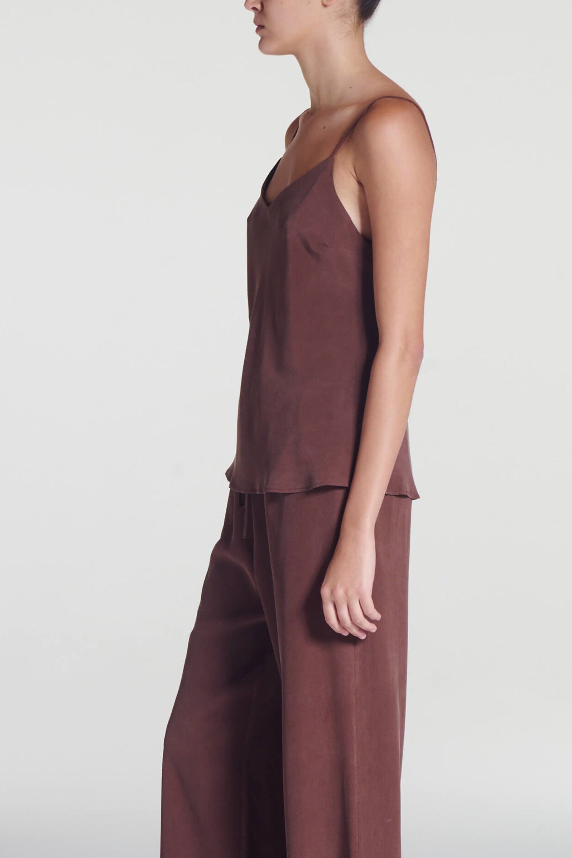 Milos Top Mahogany Silk Crepe