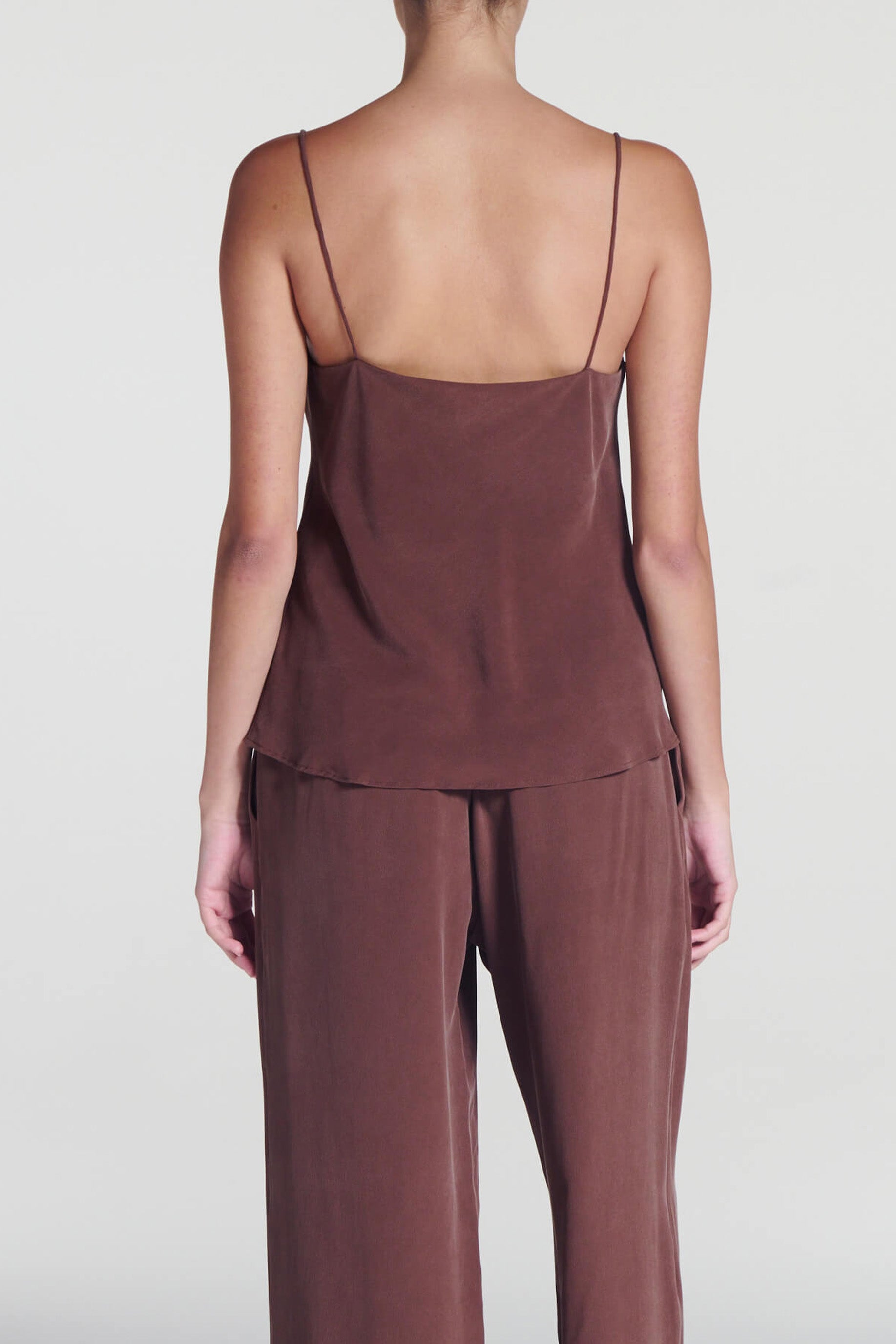 Milos Top Mahogany Silk Crepe