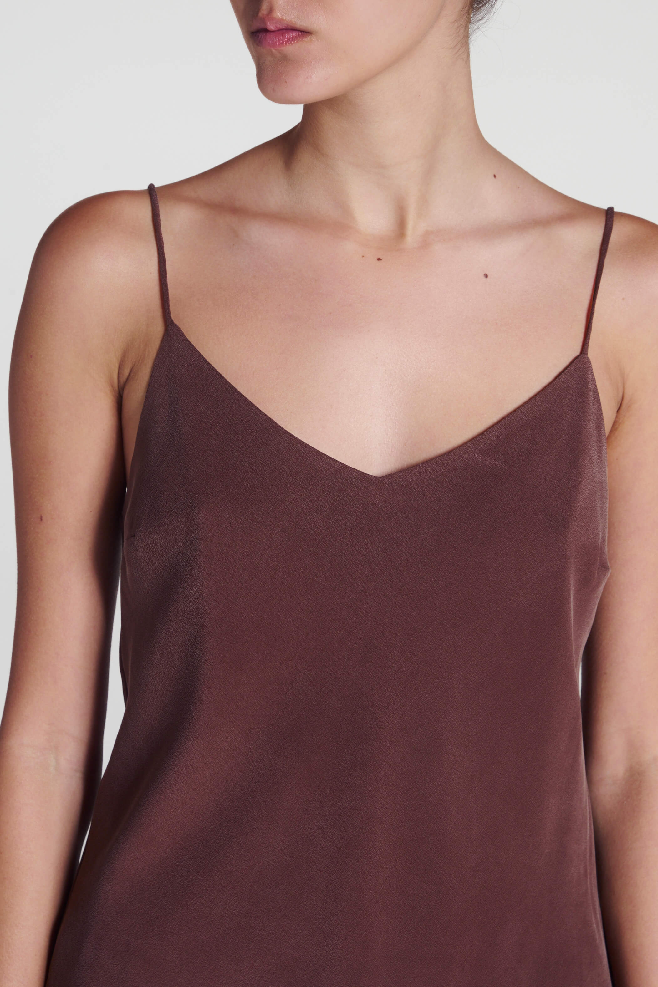Milos Top Mahogany Silk Crepe