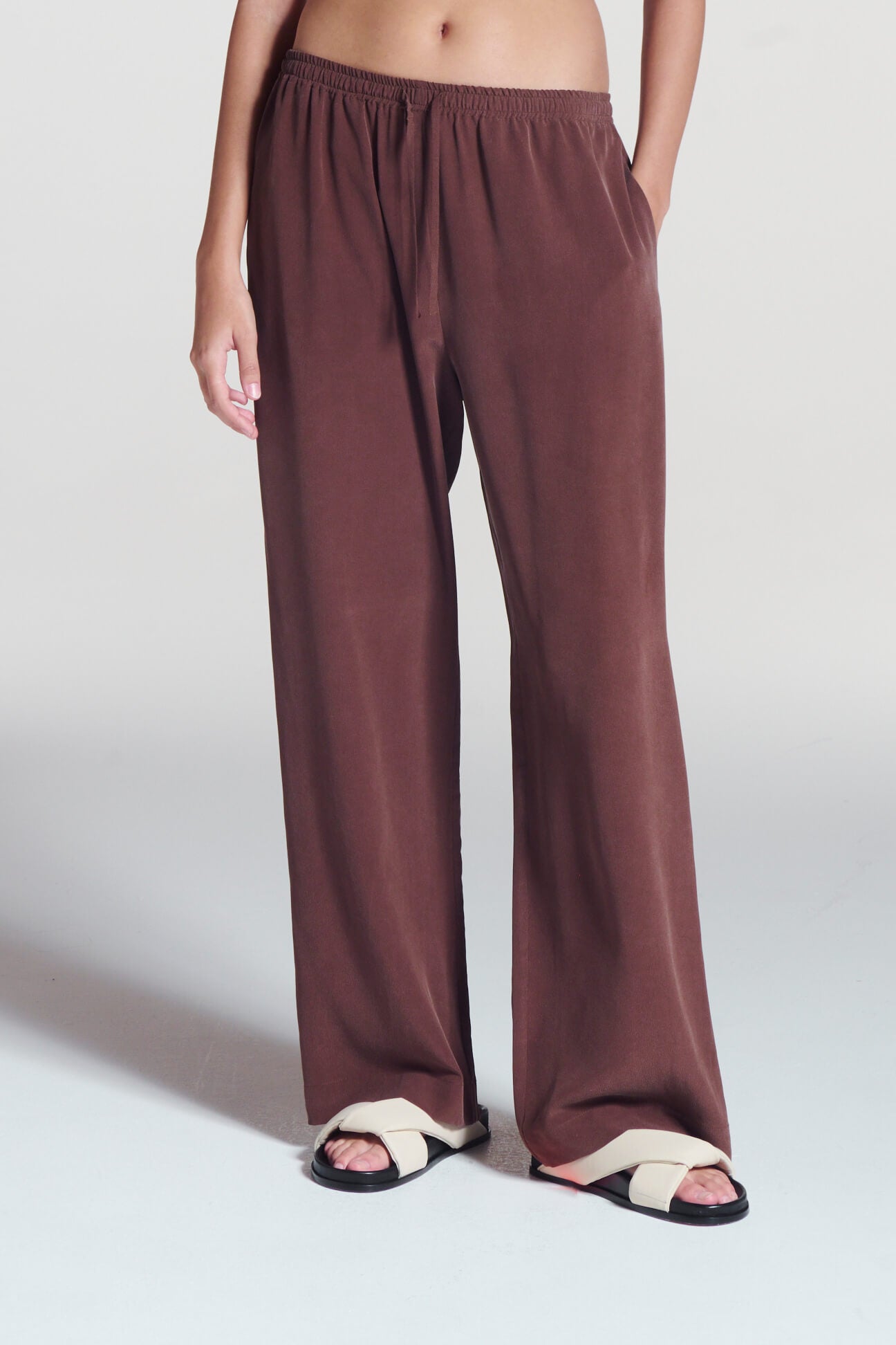 Aurelia Trouser Mahogany Silk Crepe