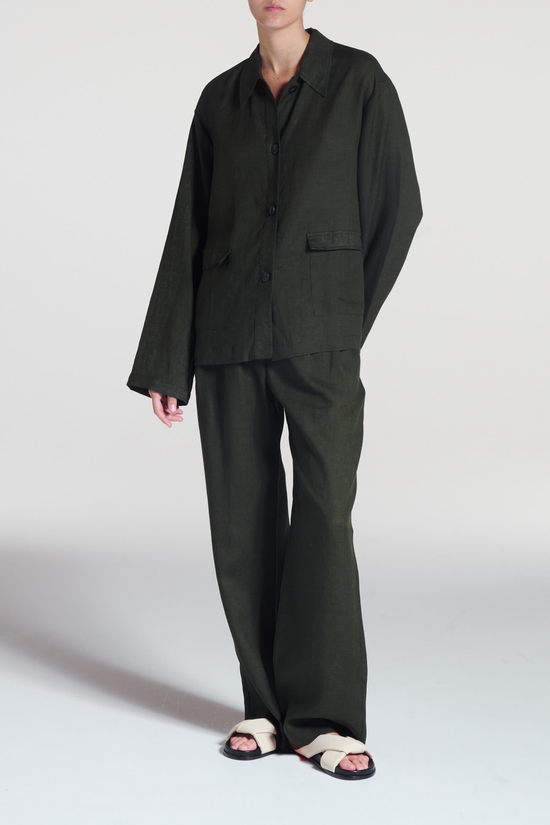 Rivello Trouser Sea Moss Green Linen