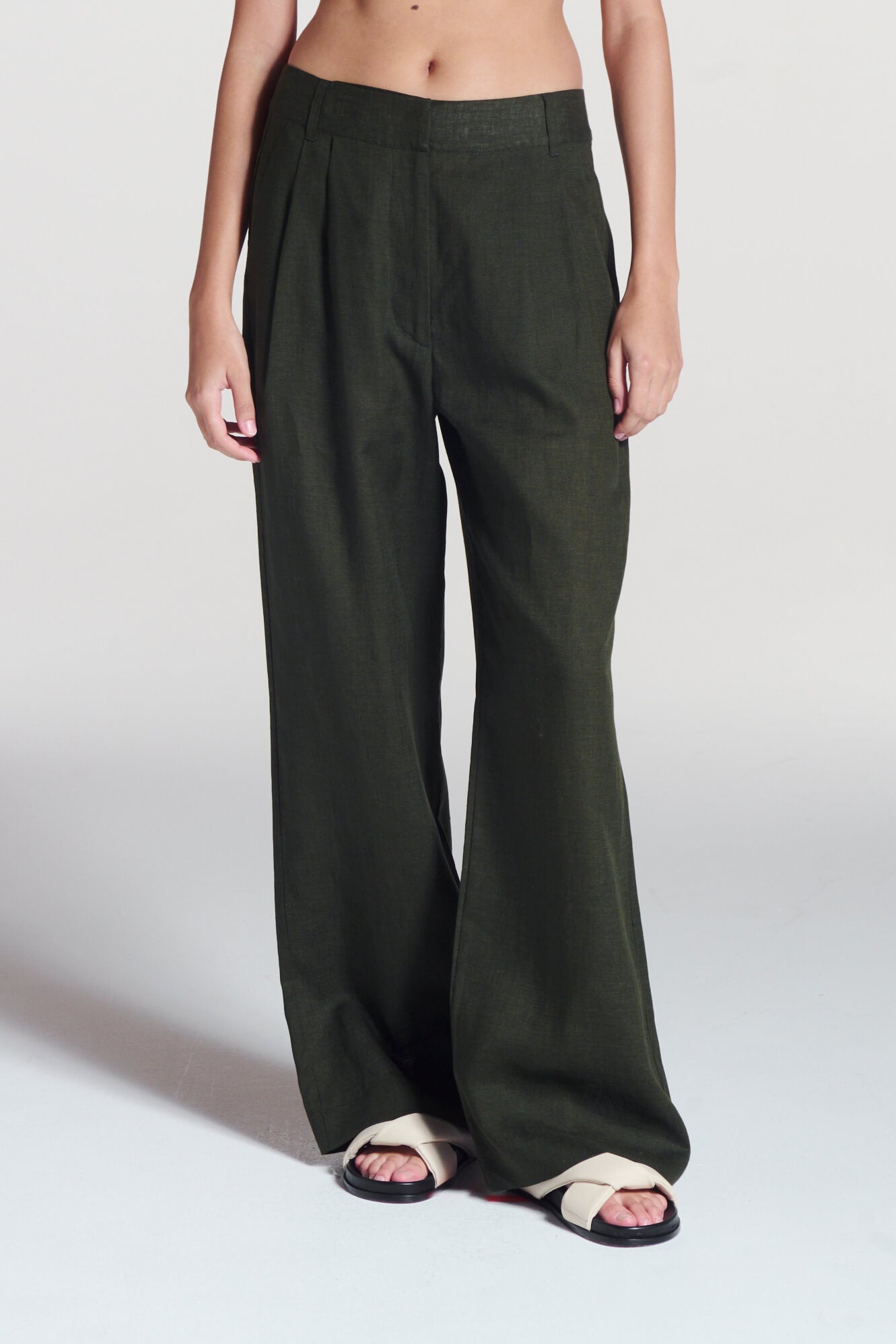 Rivello Trouser Sea Moss Green Linen