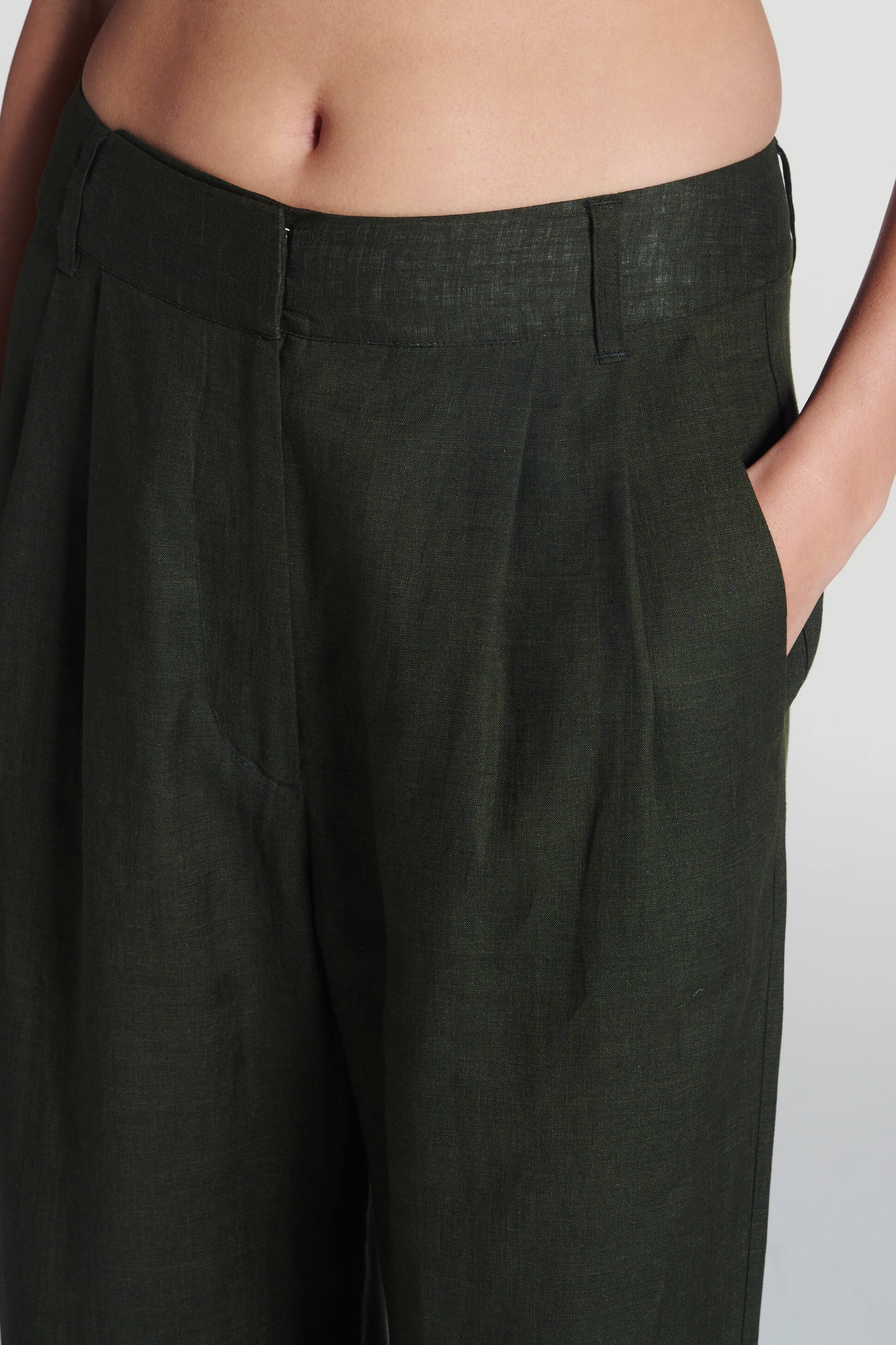 Rivello Trouser Sea Moss Green Linen