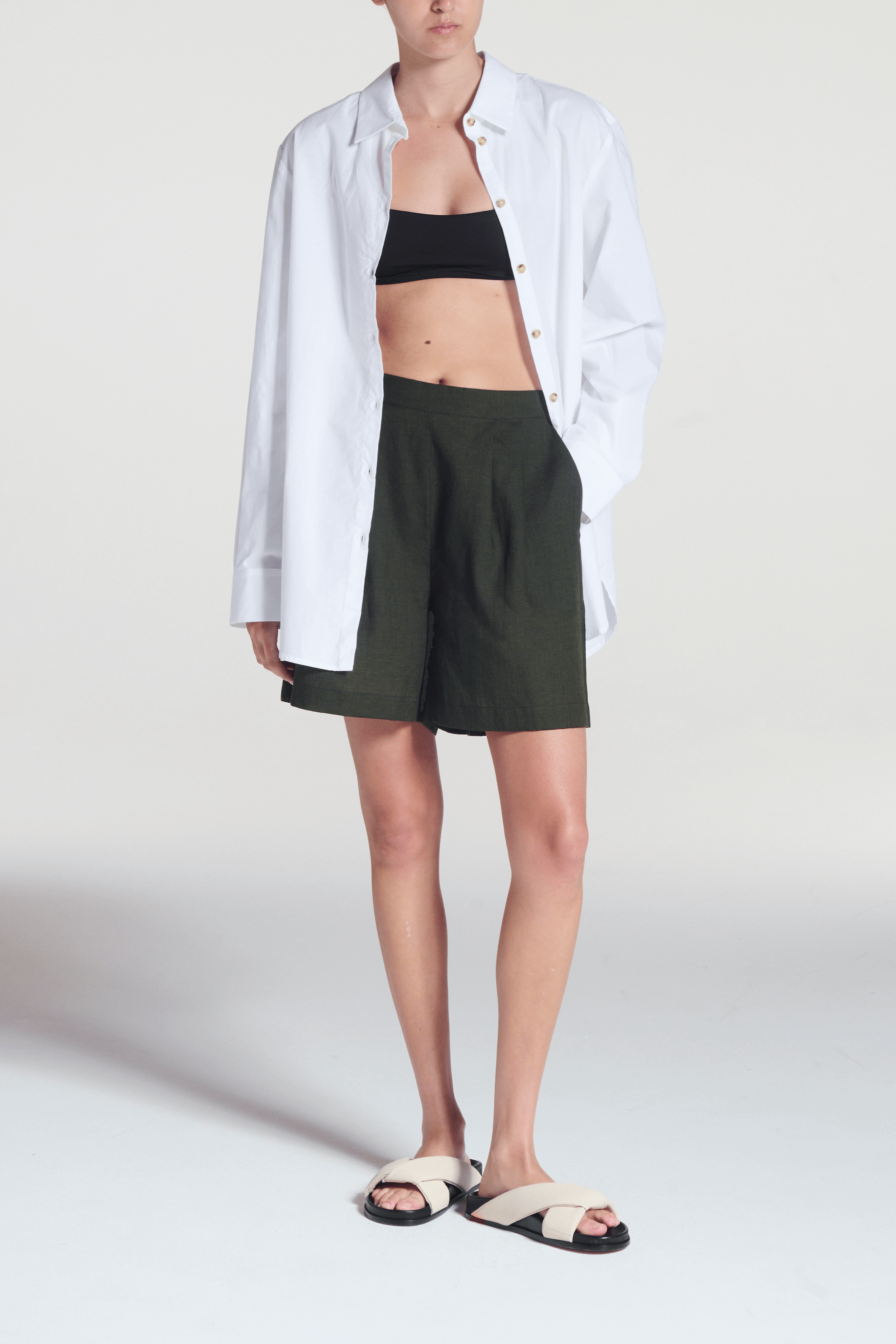 Dallas Short Sea Moss Green Linen