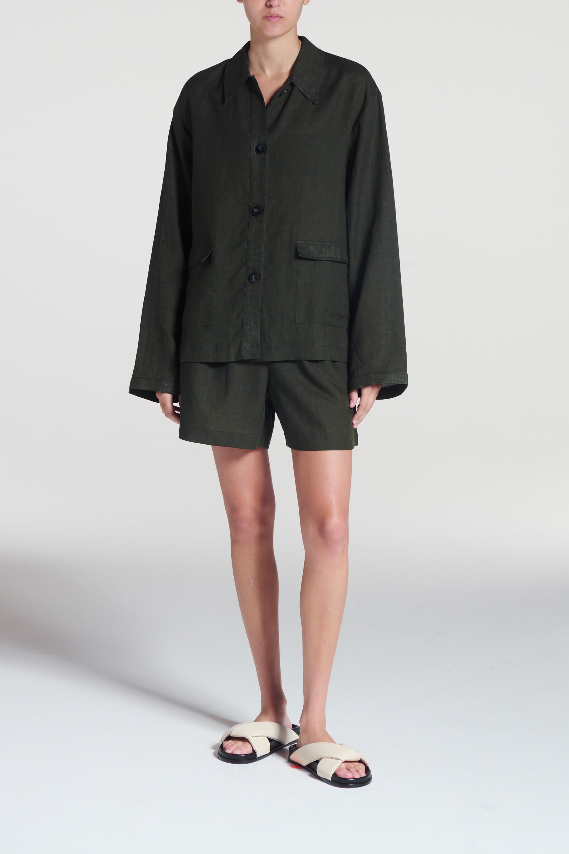 Dallas Short Sea Moss Green Linen