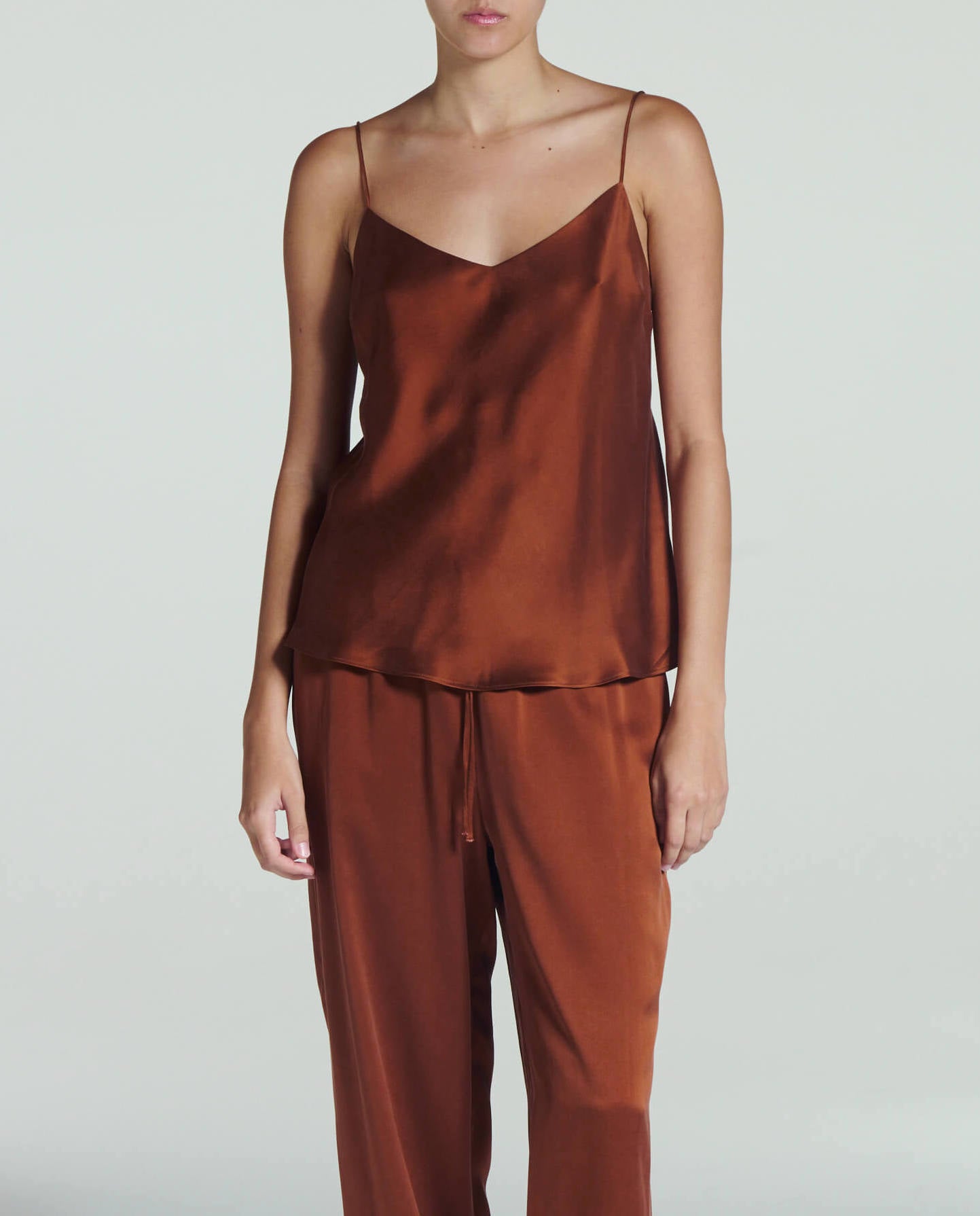 Milos Cami Brick Red Silk Charmeuse