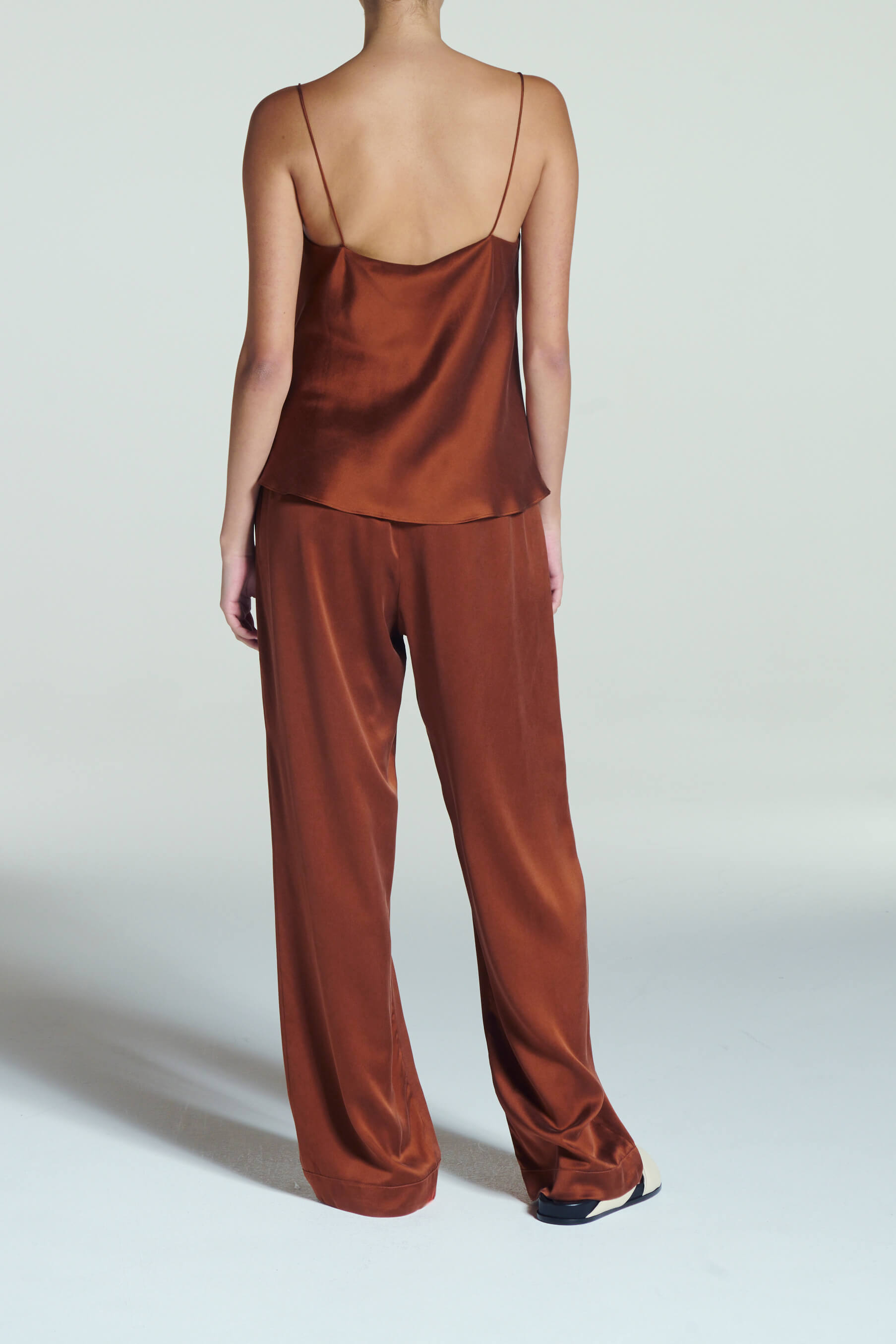 Milos Cami Brick Red Silk Charmeuse