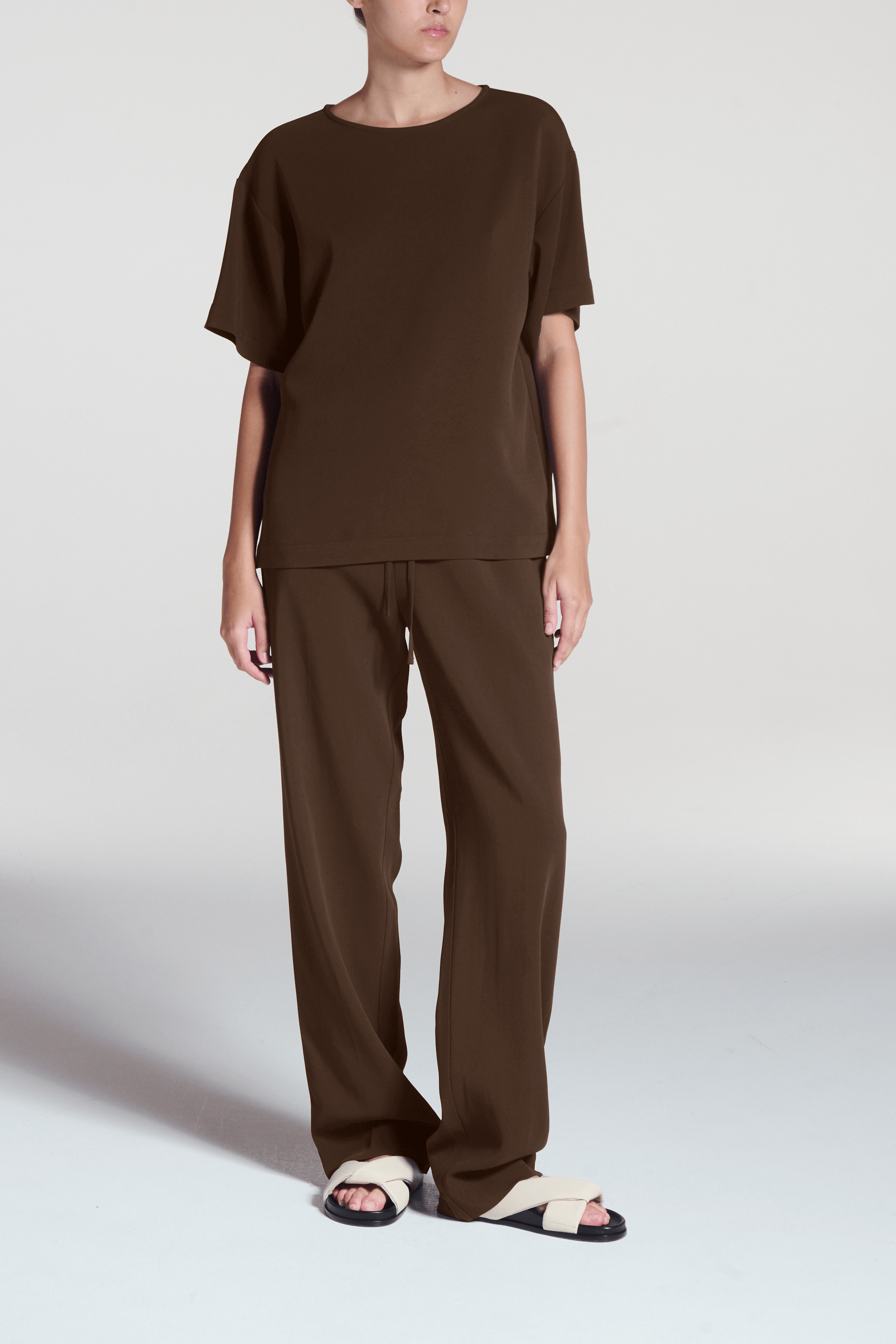Aurelia Trouser Coffee Viscose Crepe