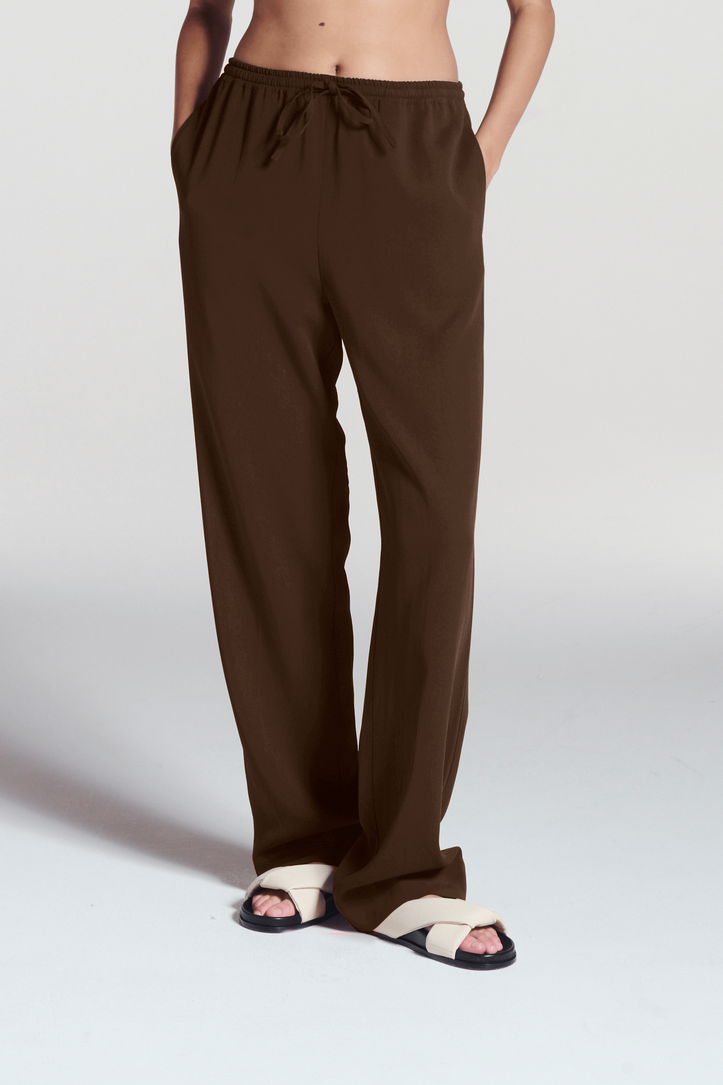 Aurelia Trouser Coffee Viscose Crepe