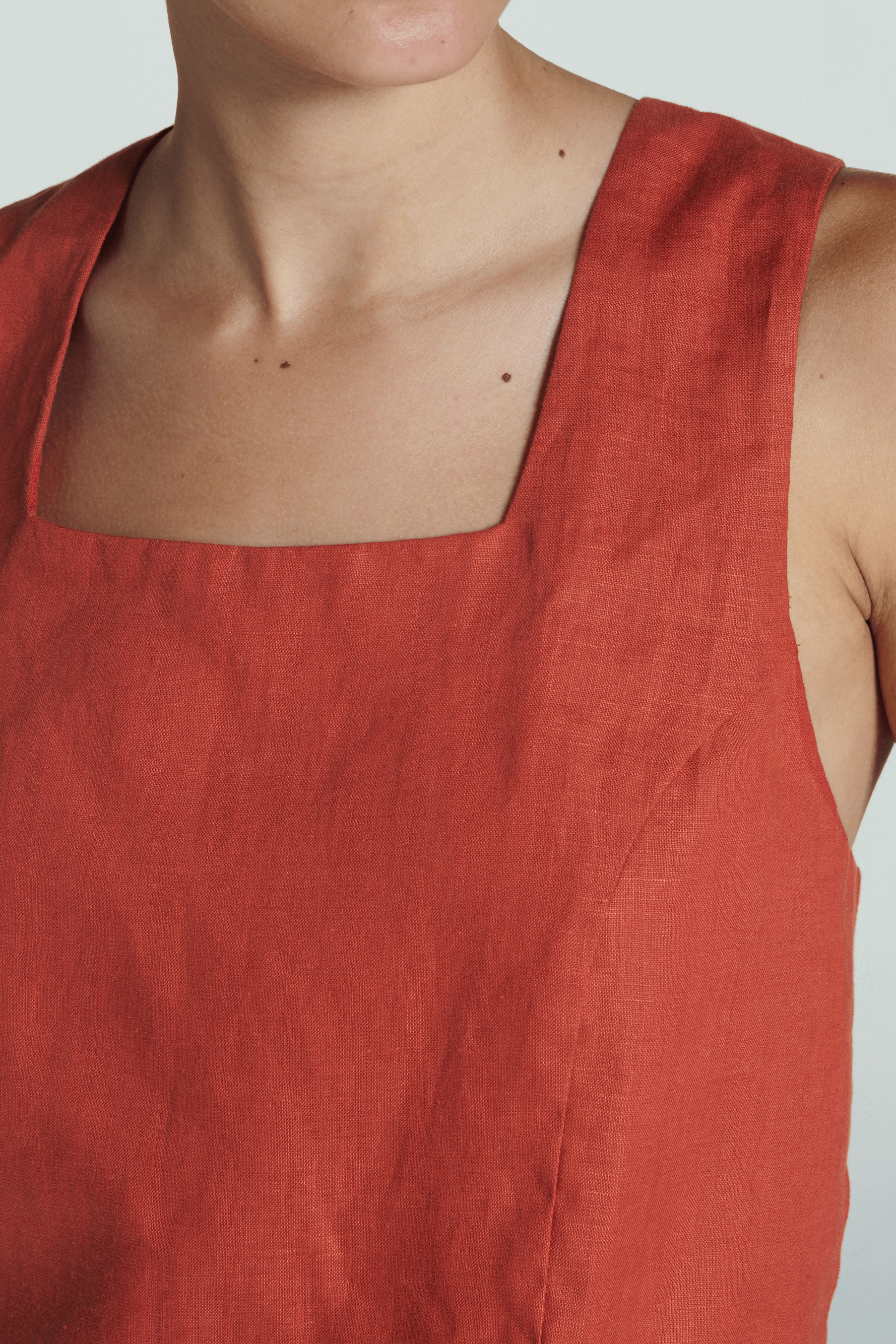 Cozumel Top Terracotta Linen