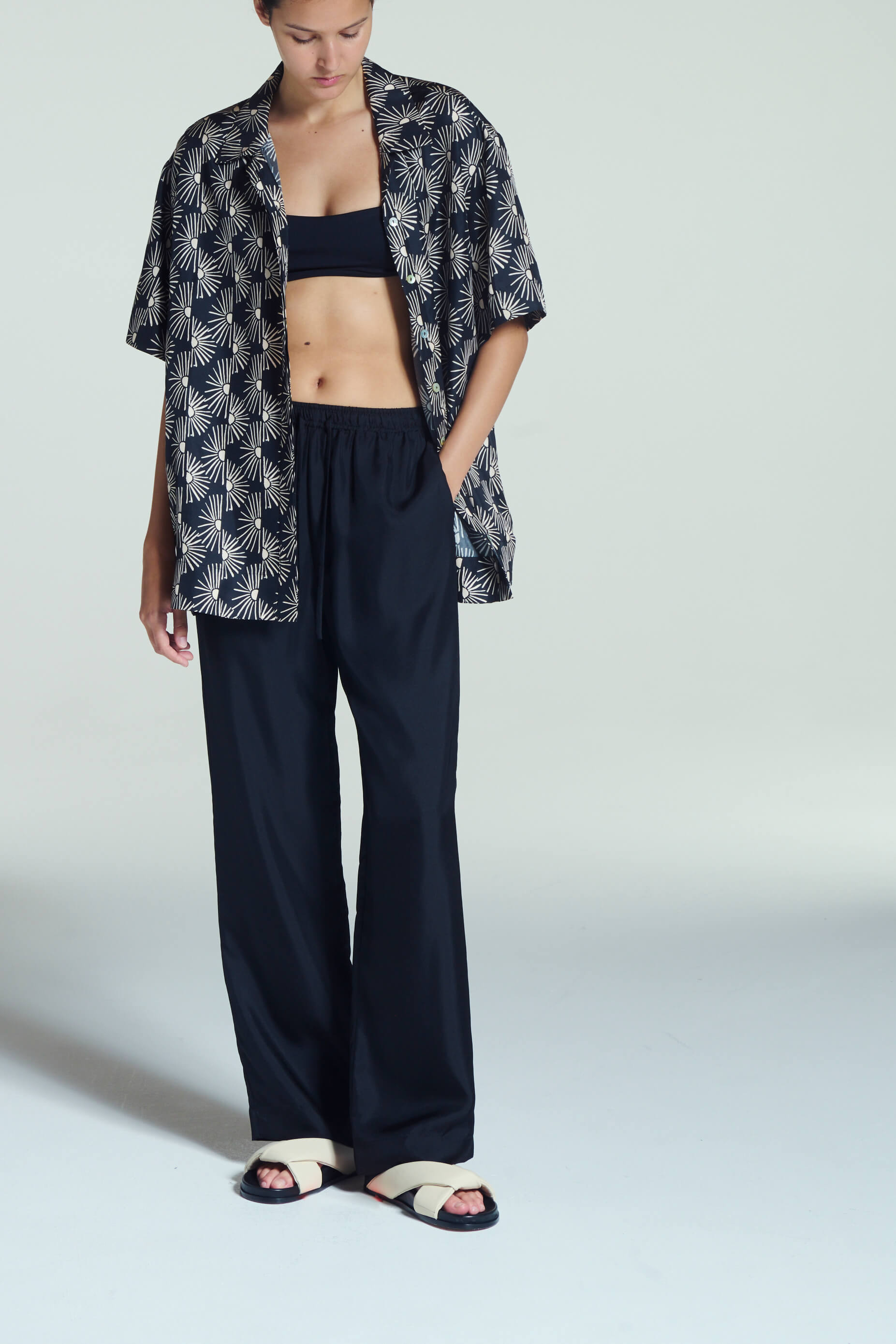 Aurelia Trouser Black Silk Twill