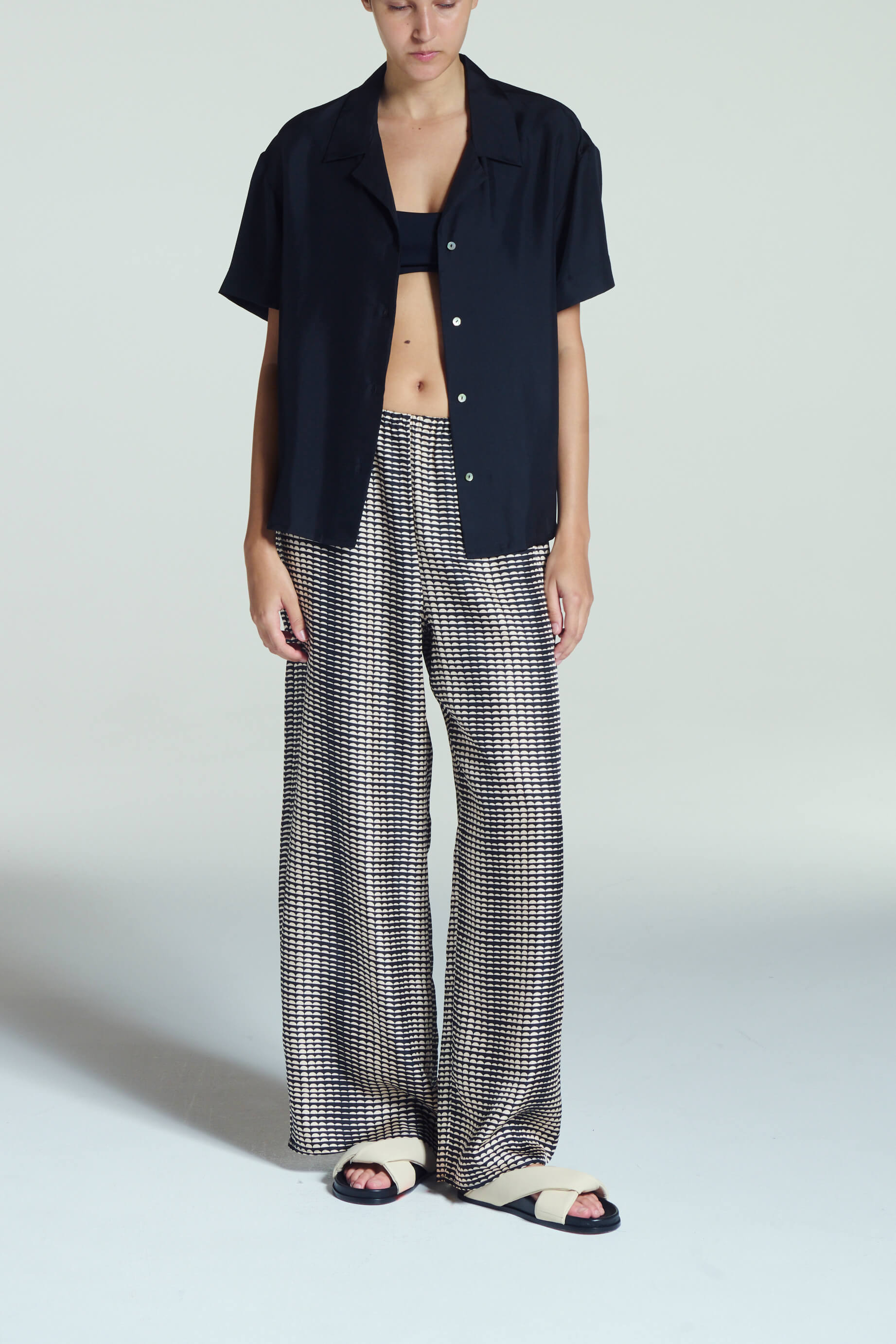 Austin Trouser Solar Noir Silk Twill