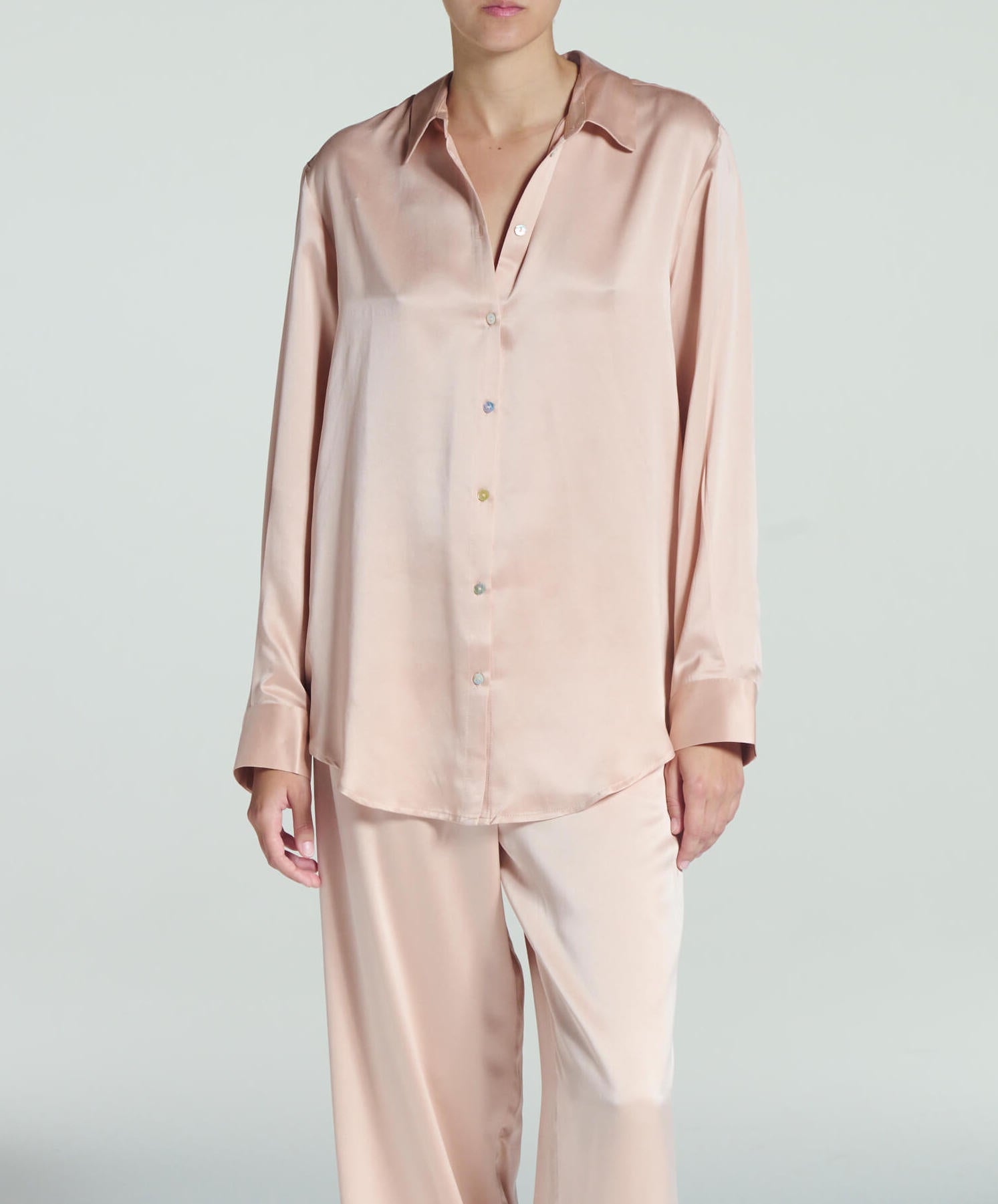 London Shirt Pale Blush Silk